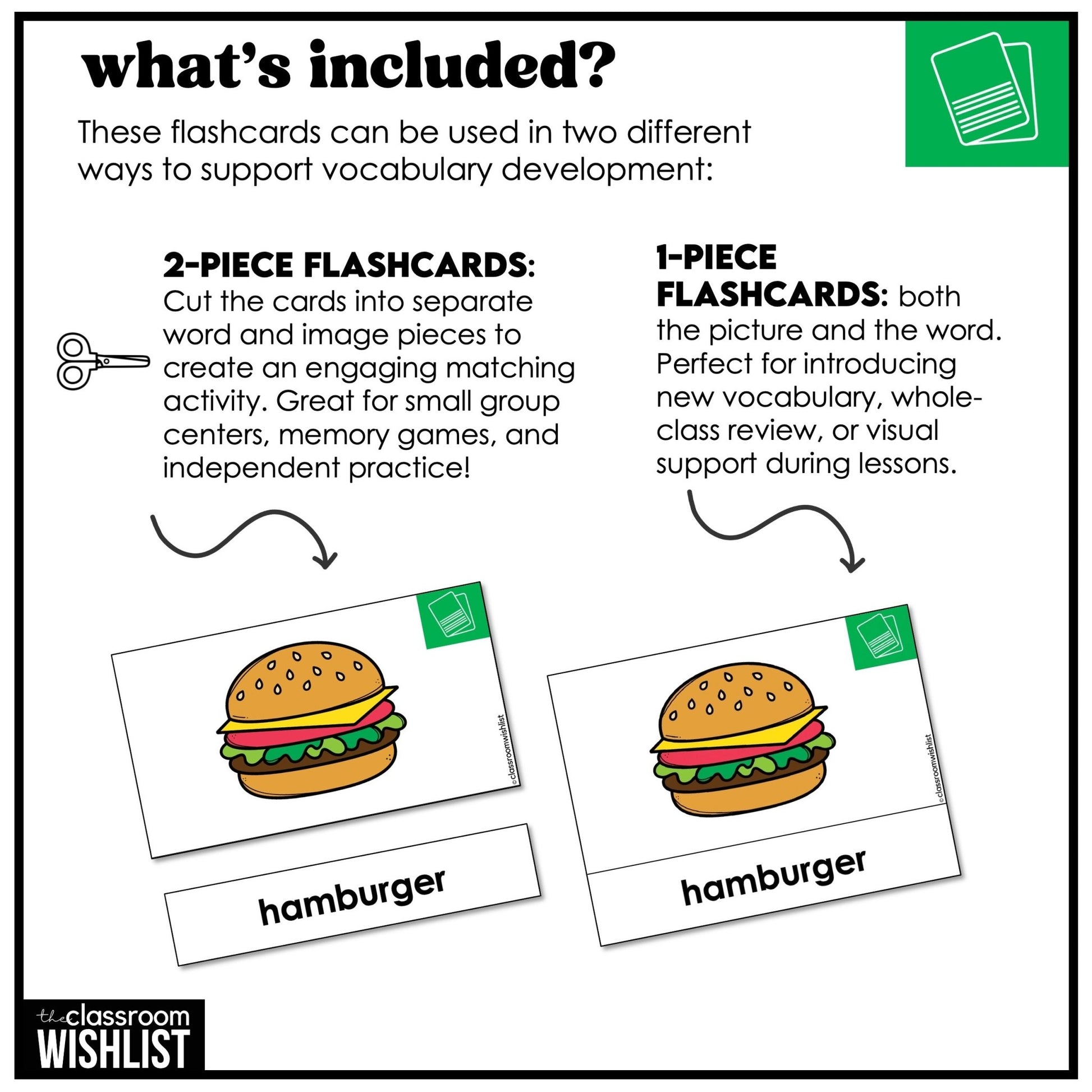 Food & Drinks Vocabulary Flashcards | Digital + Print | Picture Dictionary | ESL - Hot Chocolate Teachables