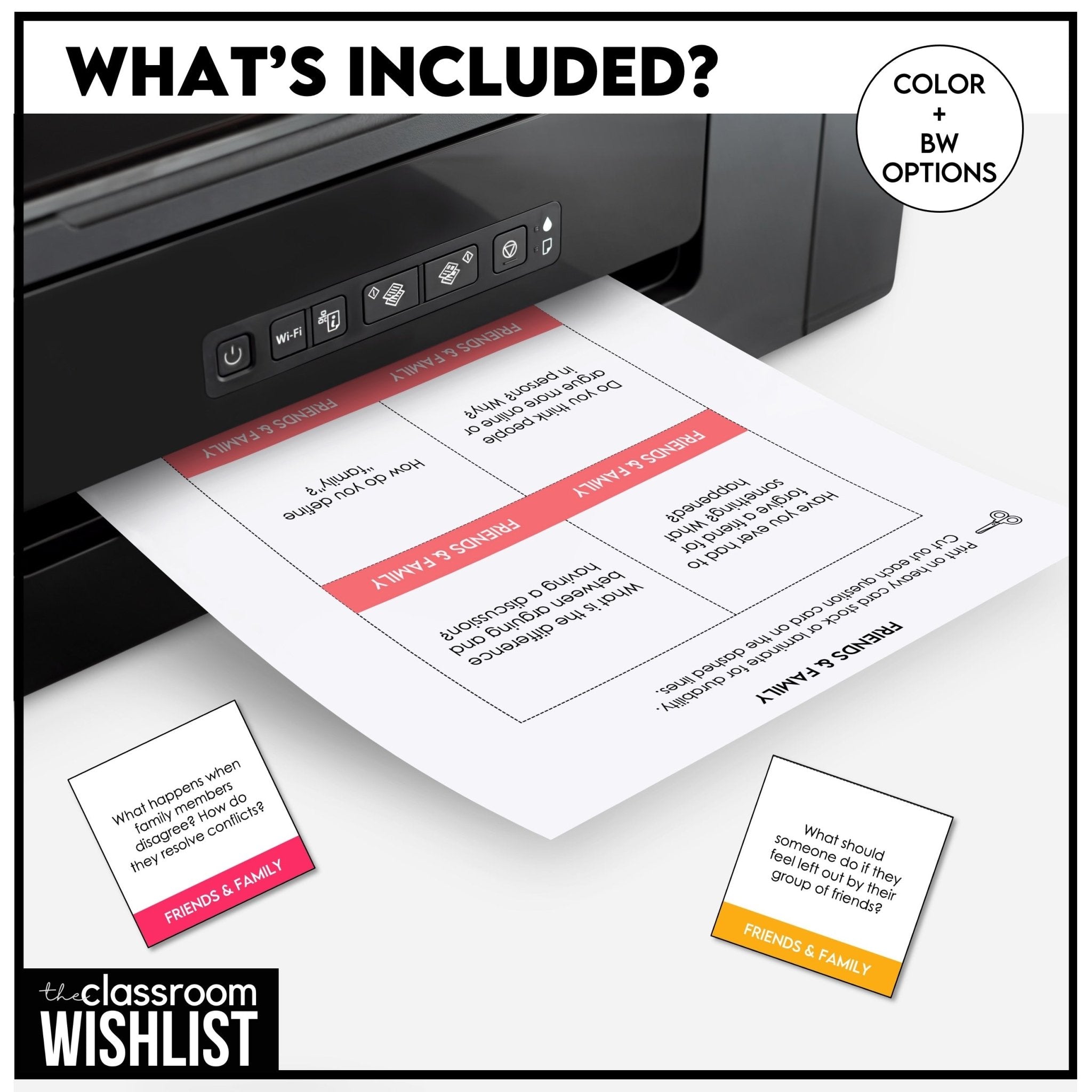 Friends & Family | Social Life Conversation Cards | 60 ESL Discussion Prompts - Hot Chocolate Teachables