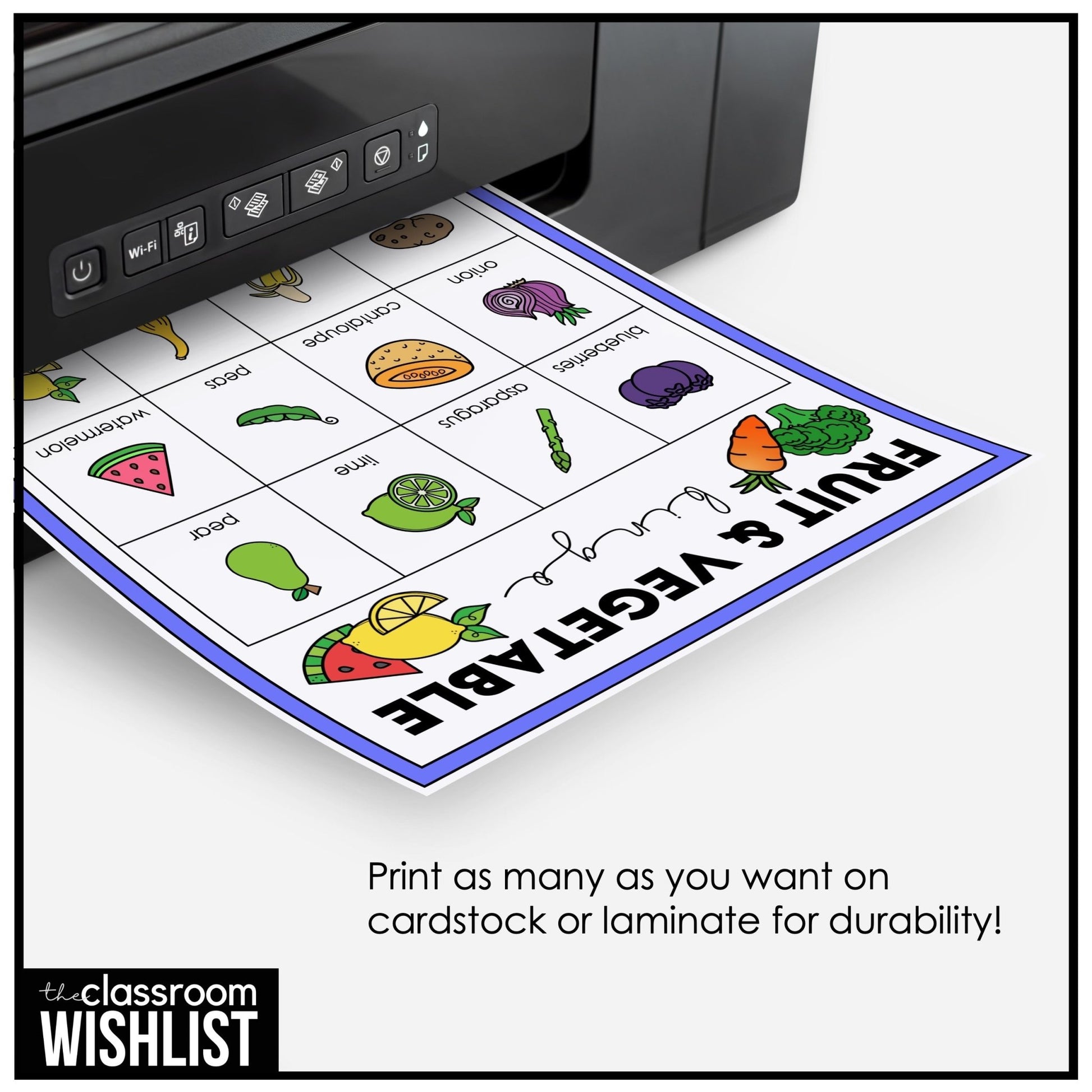 Fruit & Vegetable Bingo – Vocabulary Bingo Game Cards - Play 3 Ways - Hot Chocolate Teachables