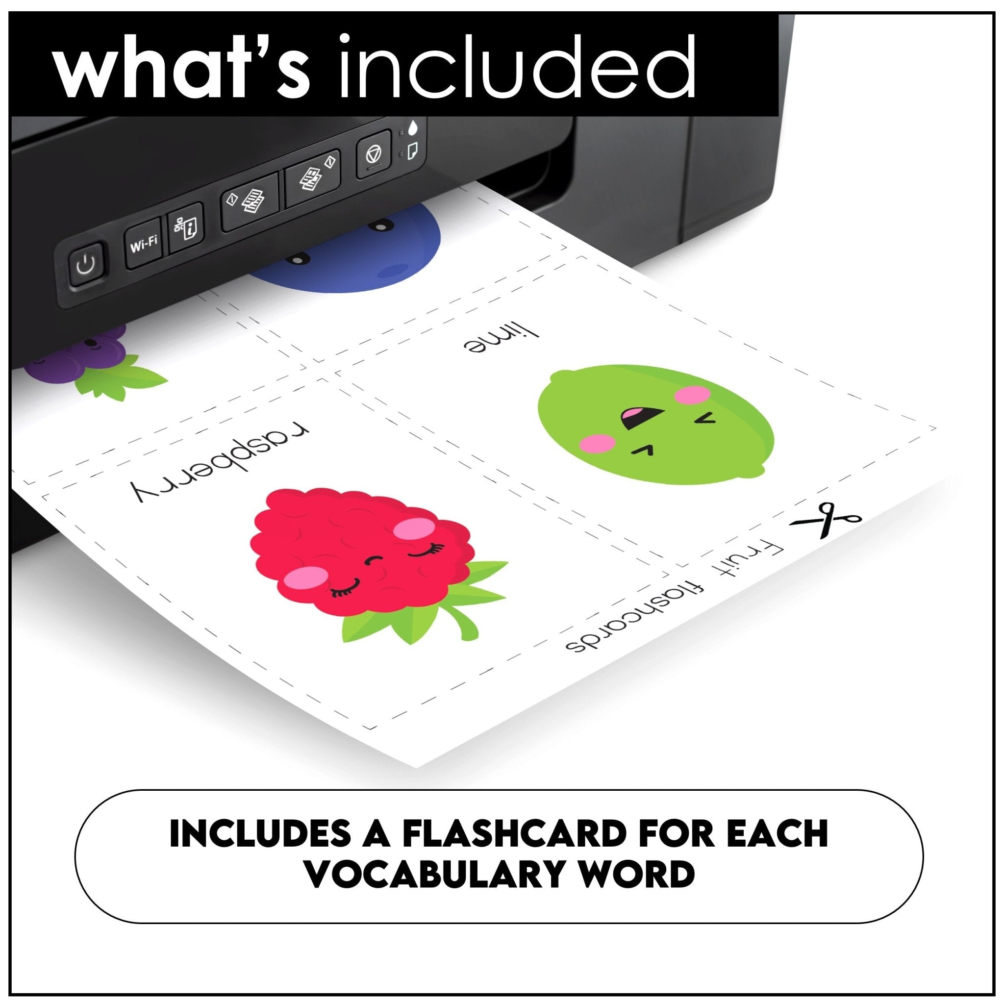 Fruit Vocabulary Bingo Game + Flashcards - Hot Chocolate Teachables