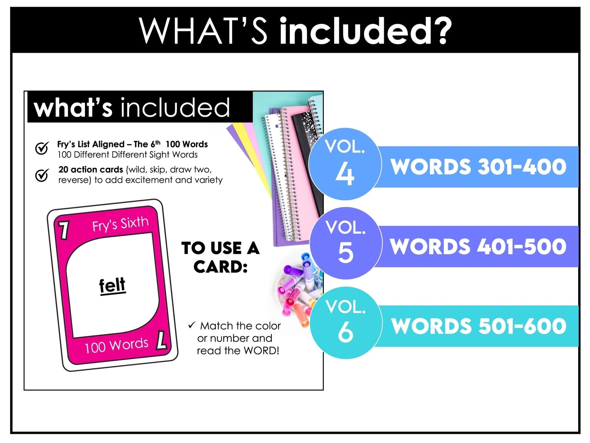Fry’s Second 300 Sight Words Card Games – Grades 3–5 (Words 301–600) - Hot Chocolate Teachables