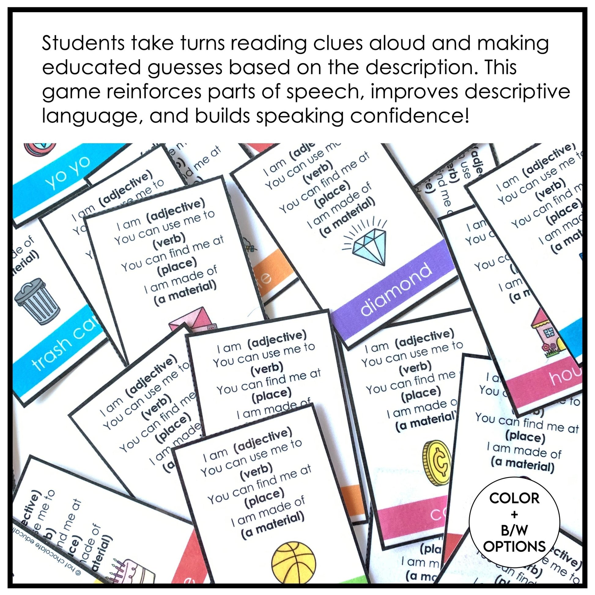 Guessing Game for Young Learners - What am I? - Describing Objects - Hot Chocolate Teachables