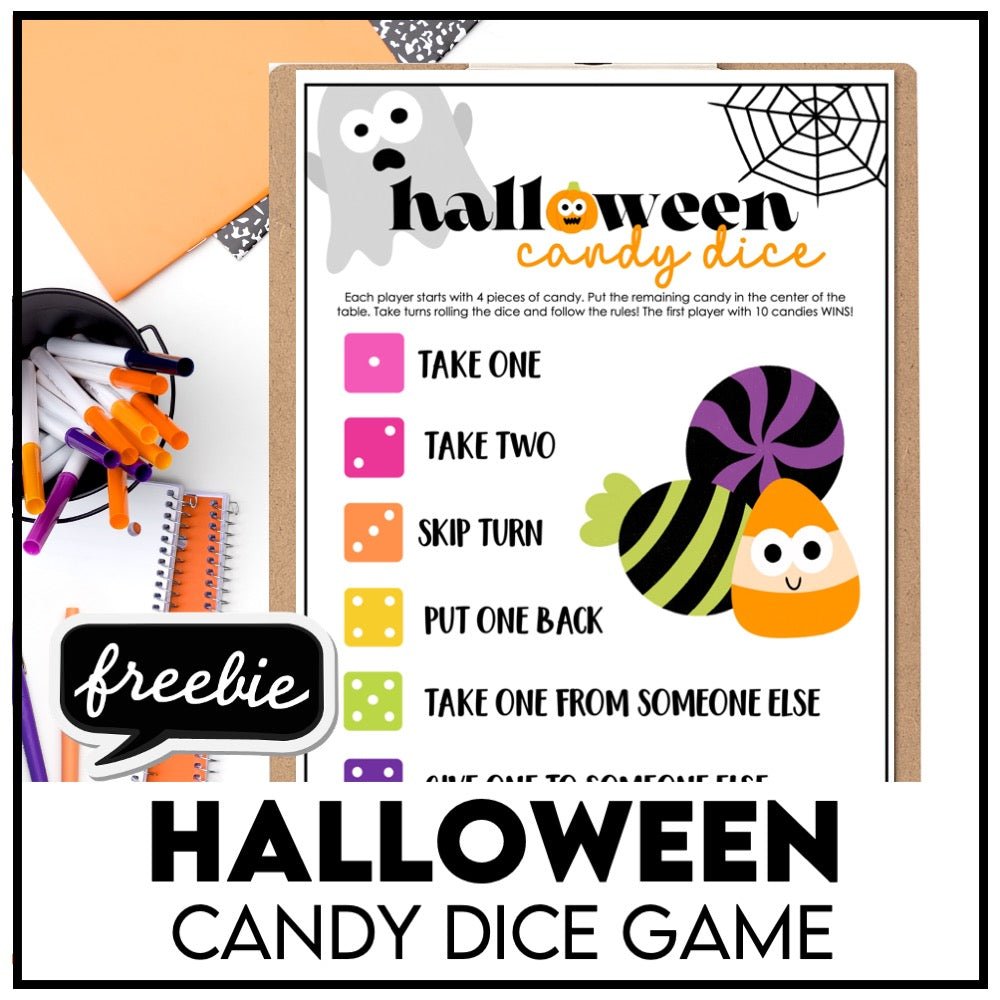 Halloween Candy Dice Game - Hot Chocolate Teachables