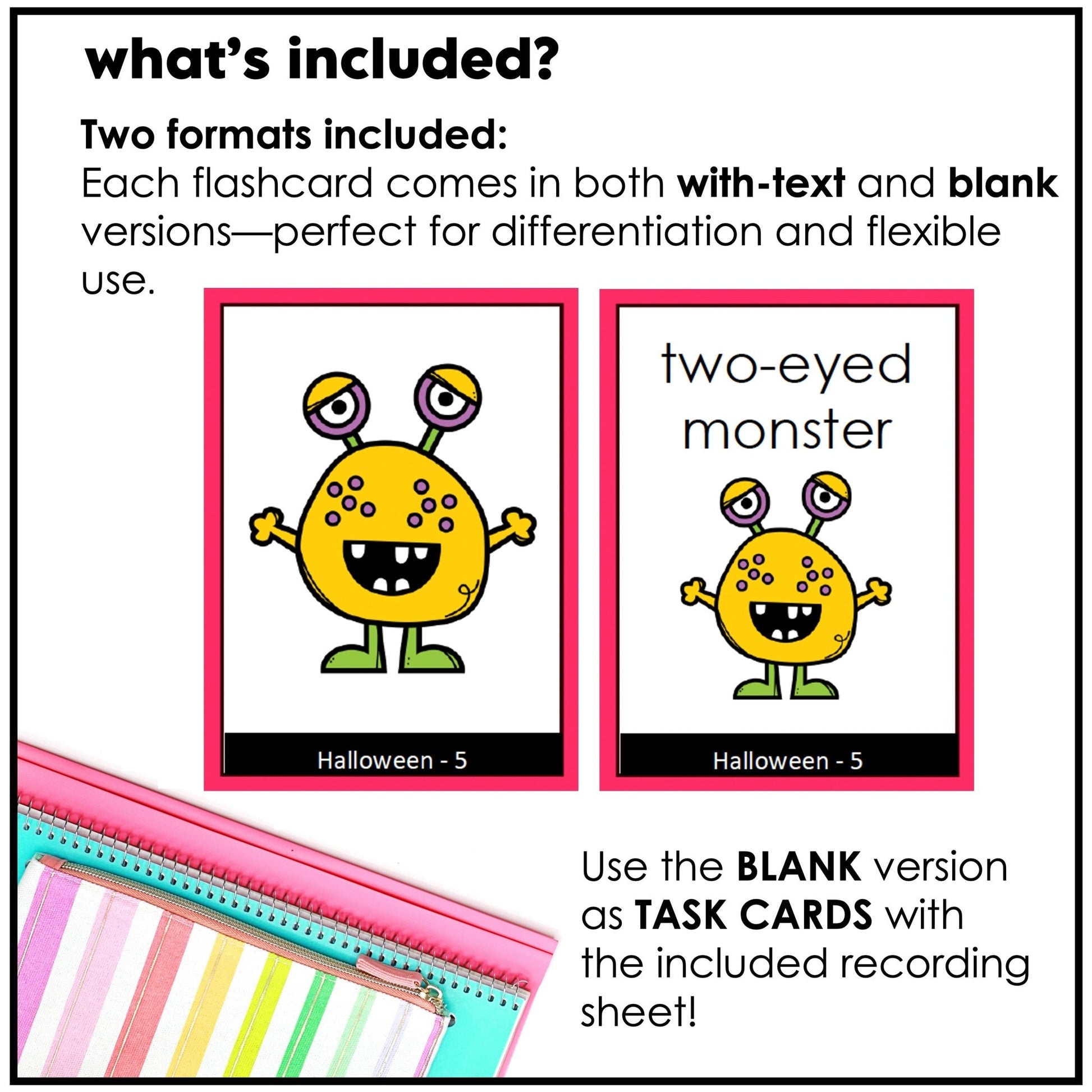 Halloween Vocabulary Flashcards : ESL Activity Cards - Flash Cards - Hot Chocolate Teachables