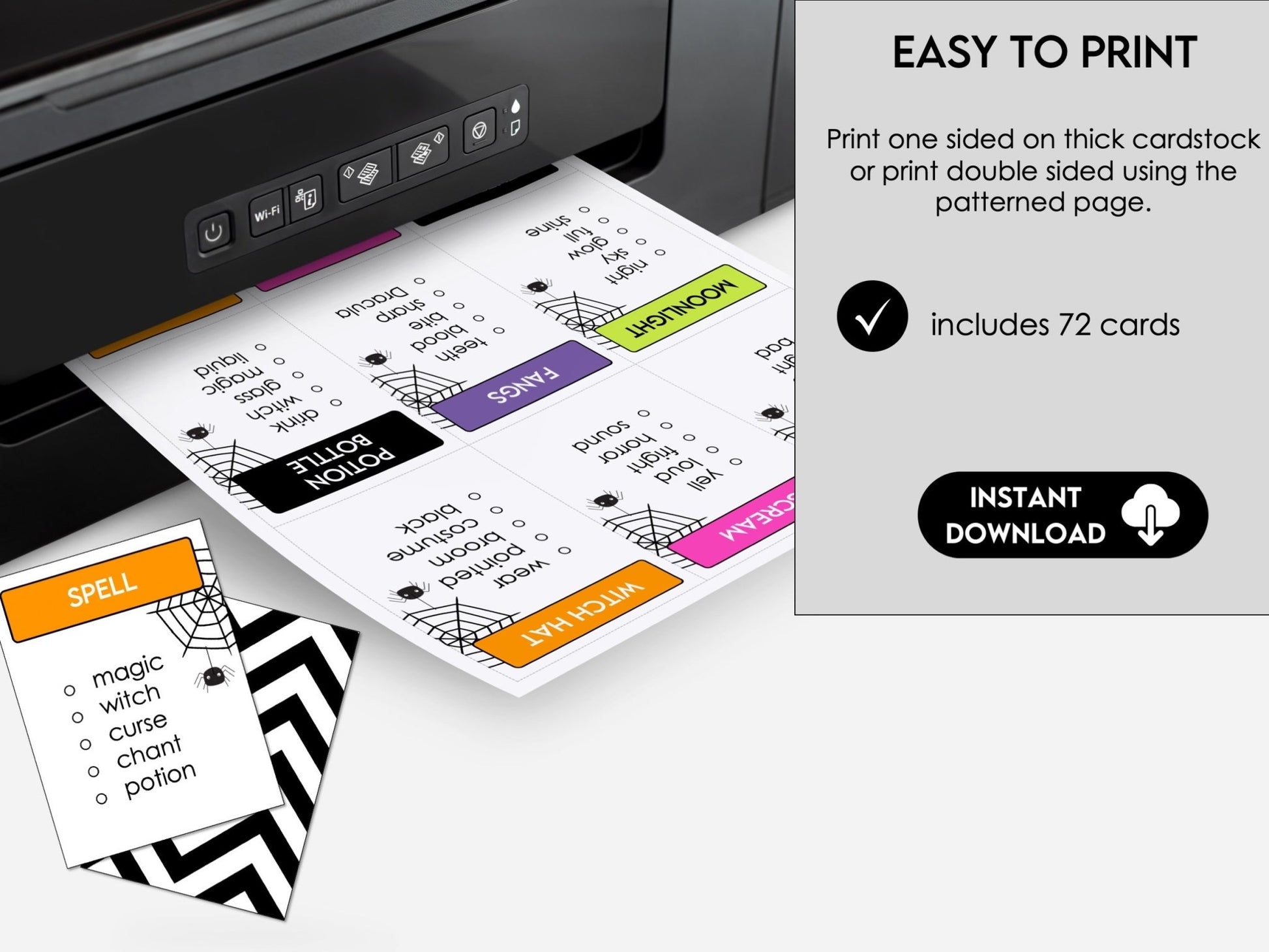 Halloween Word Game Cards | Guess the Word Halloween Party Game