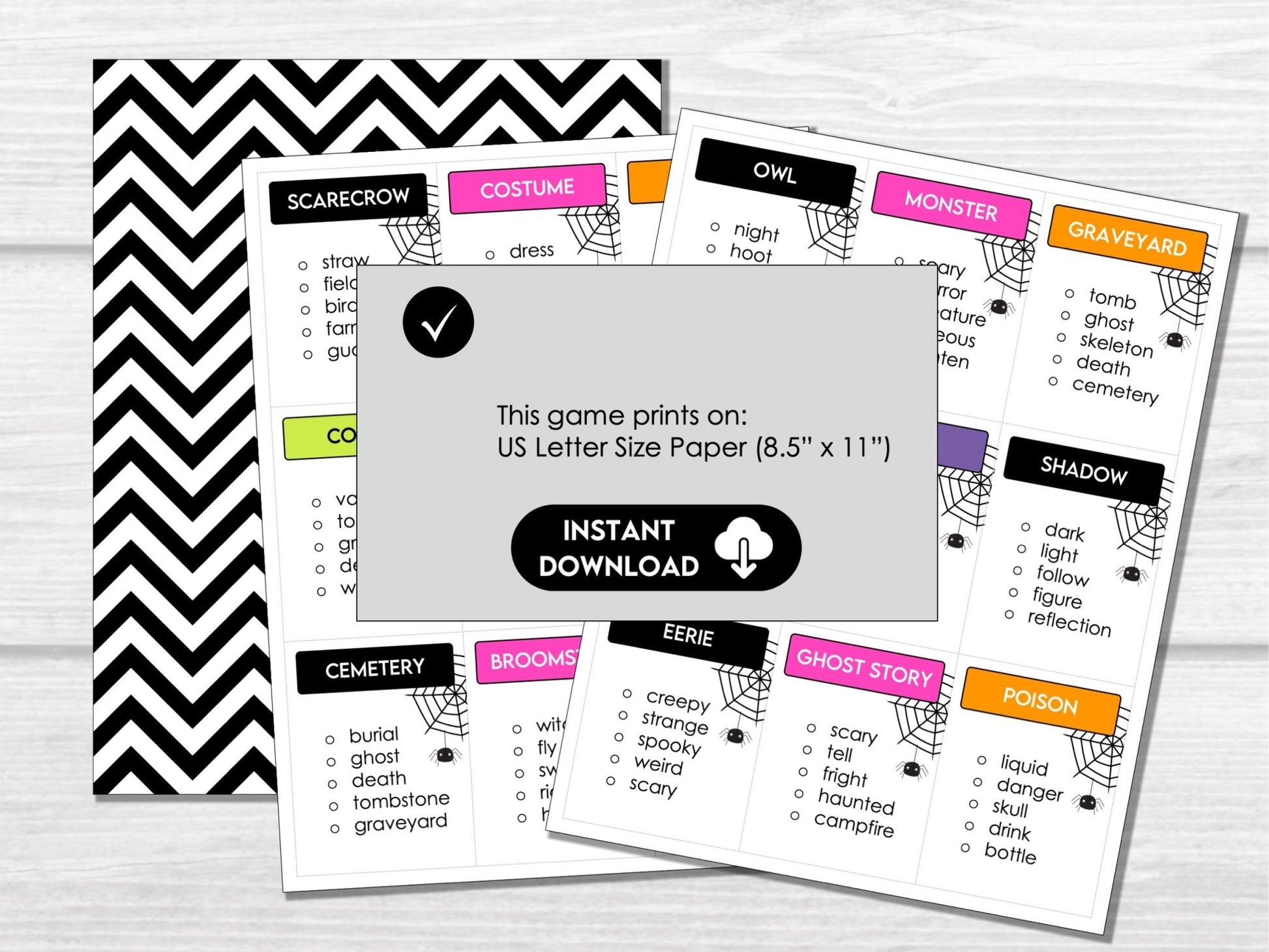 Halloween Word Game Cards | Guess the Word Halloween Party Game