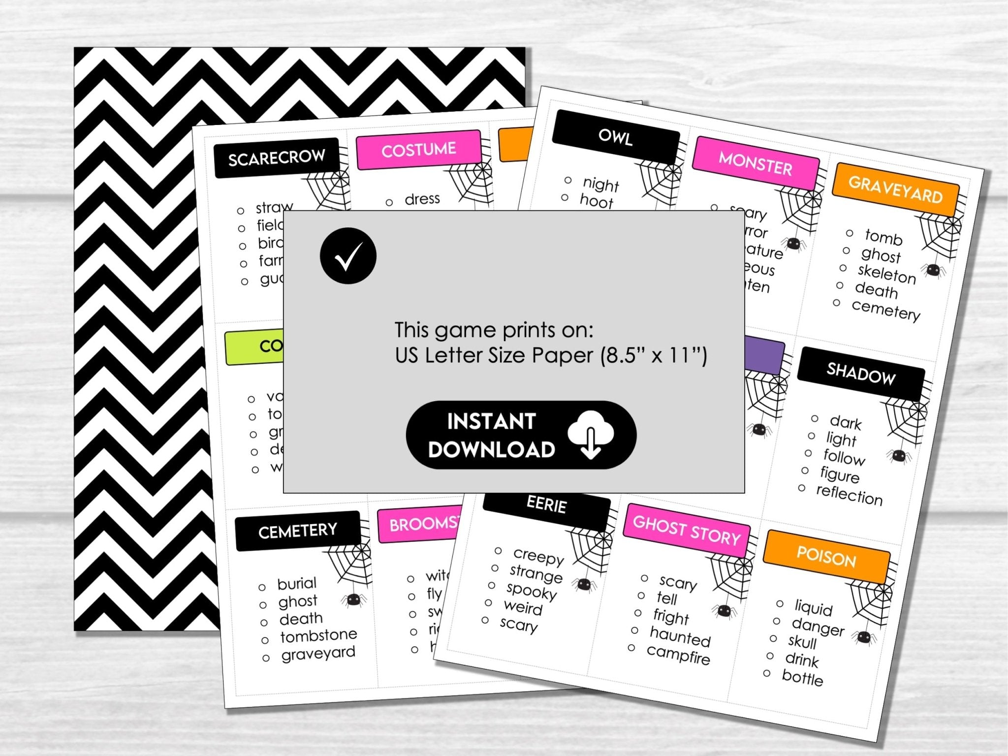 Halloween Word Game Cards | Guess the Word Halloween Party Game