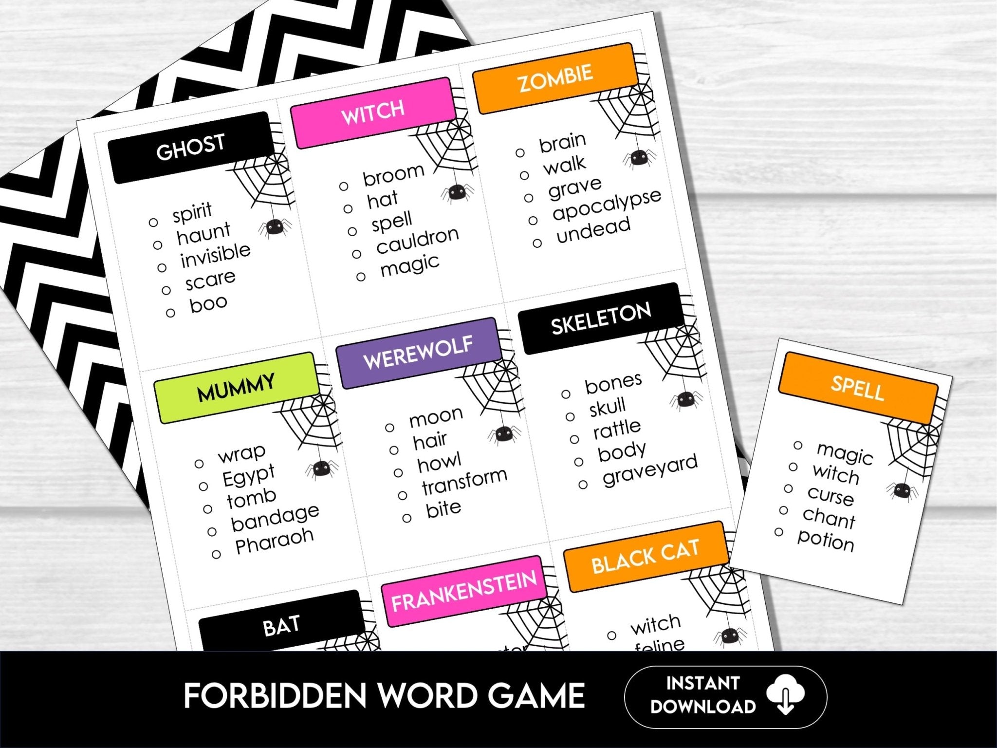 Halloween Word Game Cards | Guess the Word Halloween Party Game