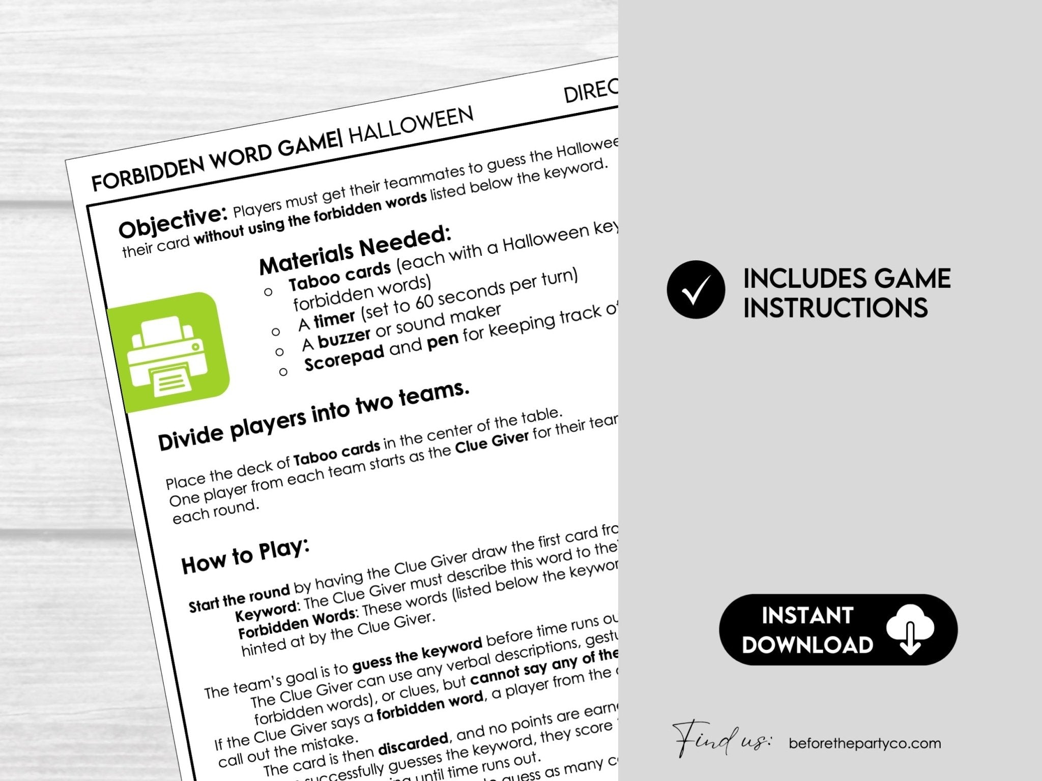 Halloween Word Game Cards | Guess the Word Halloween Party Game