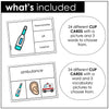 Health and Body Vocabulary CLIP CARD activity task cards for ELL ESL ELD - Hot Chocolate Teachables