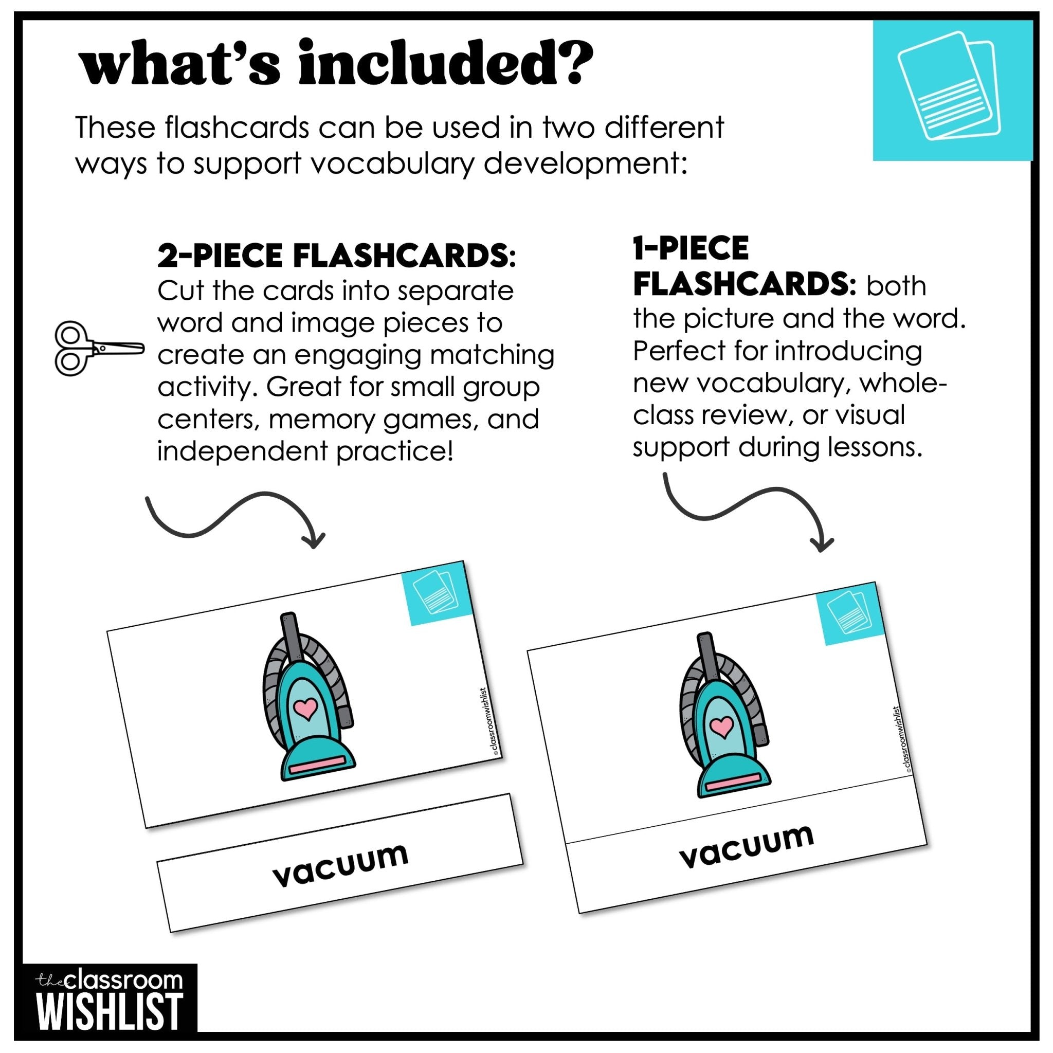 House & Furniture Vocabulary Pack: Flashcards & Picture Dictionary - ESL / ELL - Hot Chocolate Teachables