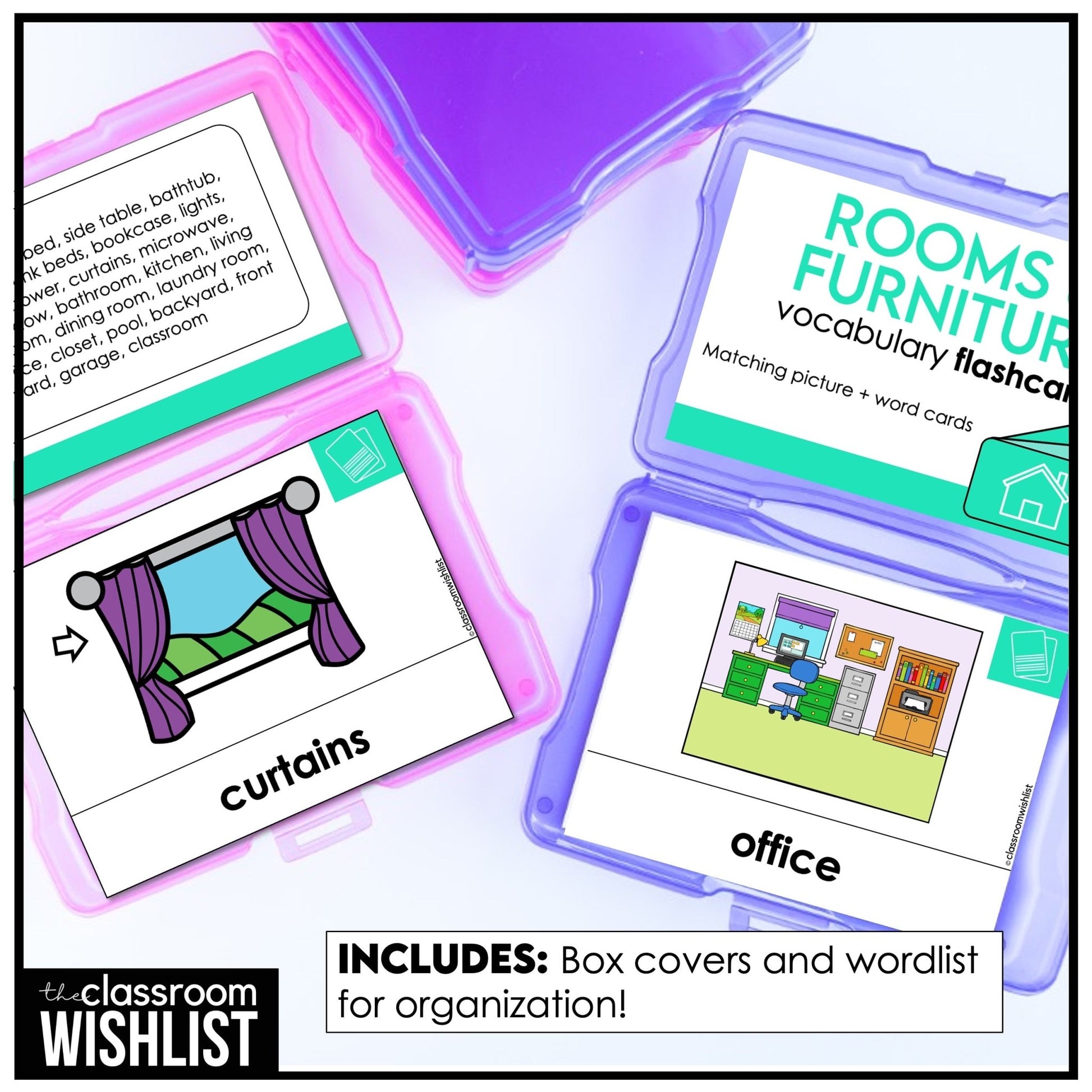House, Rooms & Furniture Vocabulary Pack: Flashcards & Picture Dictionary - Hot Chocolate Teachables
