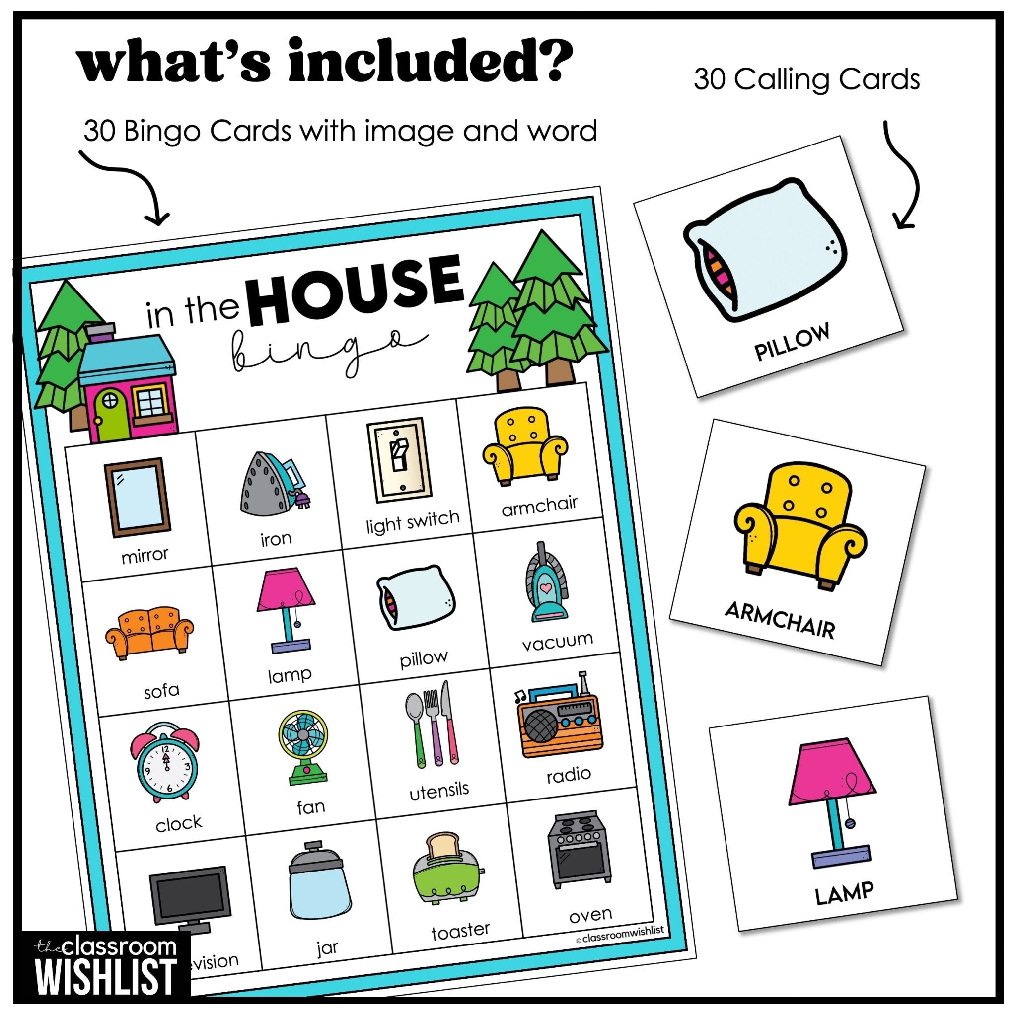 Household Objects Bingo – Things in a House Game Cards | 3 Ways to Play - Hot Chocolate Teachables