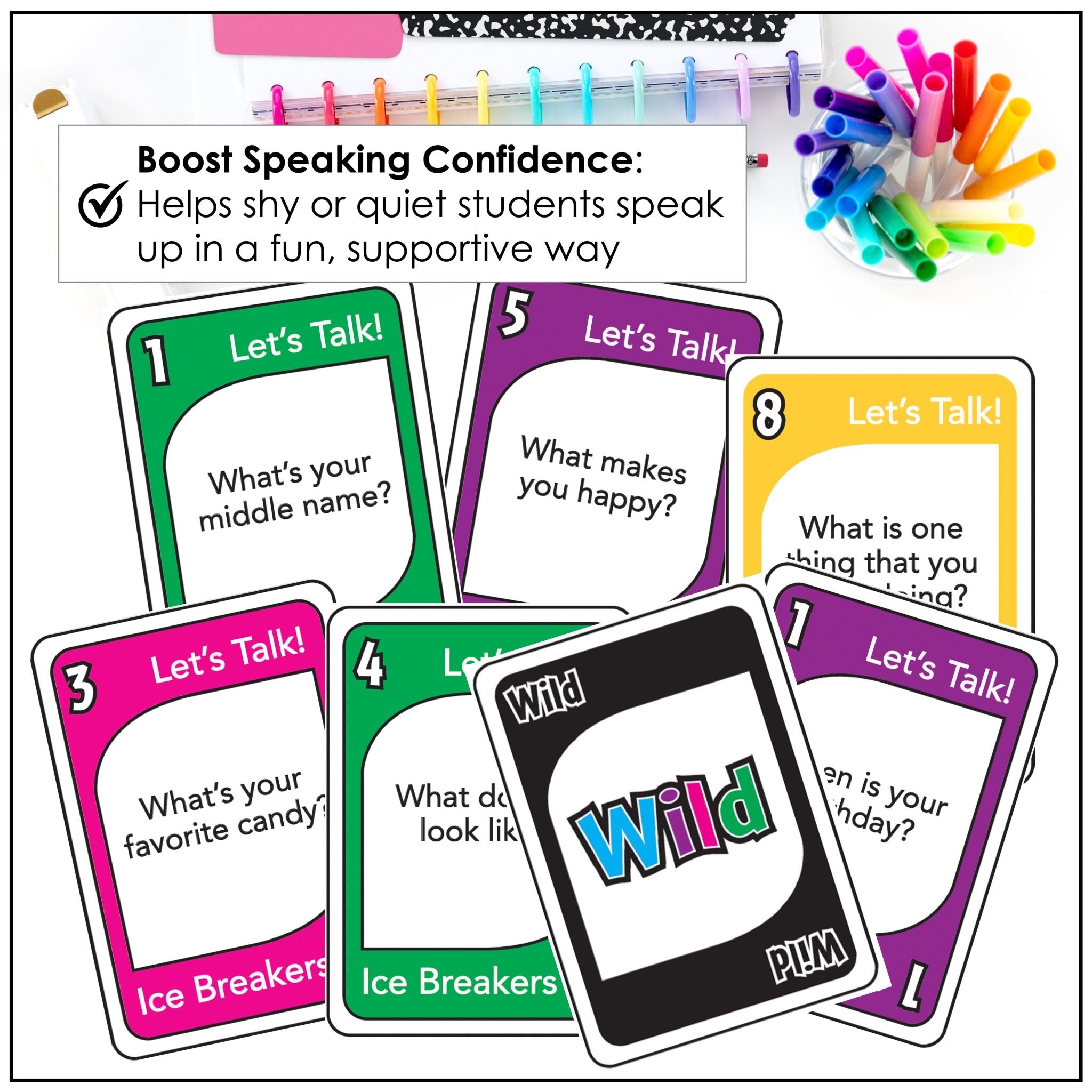 Ice Breaker Card Game - Getting to Know You Questions - Back to School - Hot Chocolate Teachables