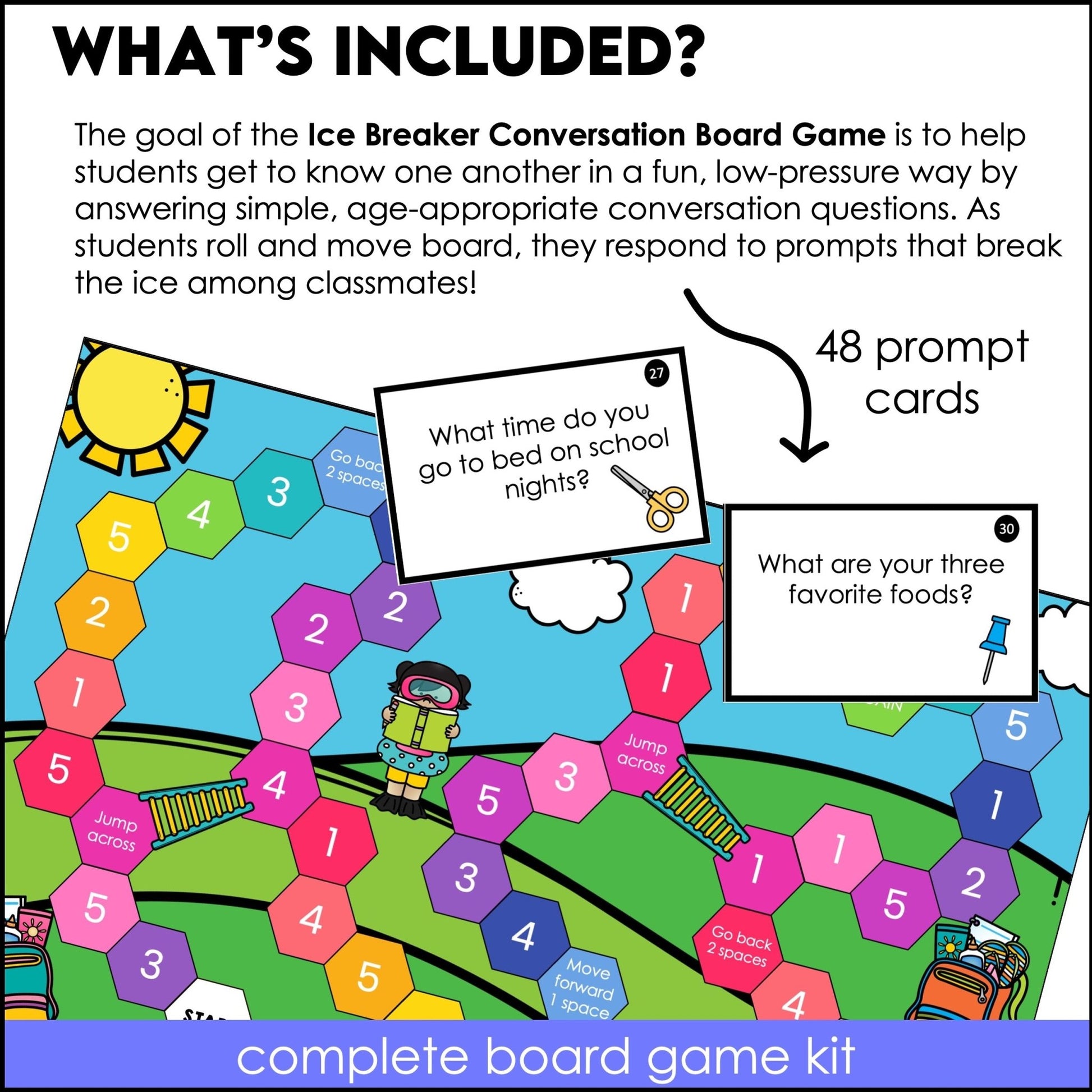 Ice Breakers | Getting To Know You Questions | Back to School Board Game - Hot Chocolate Teachables