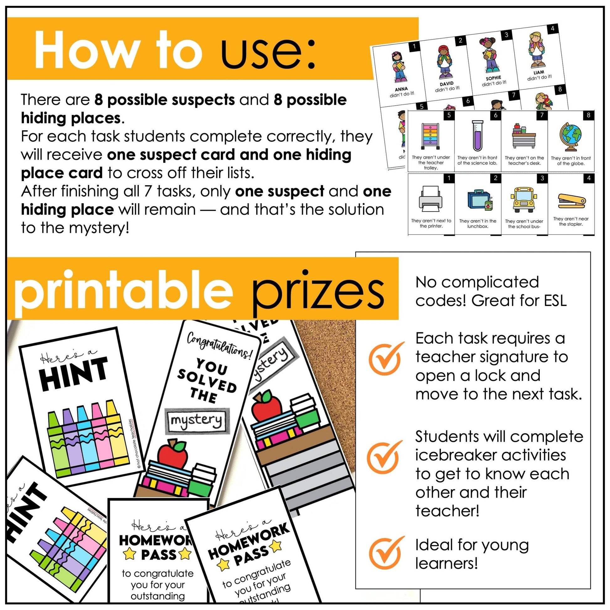 Icebreaker Escape Room – ESL/ELL Back to School Getting to Know You Activity - Hot Chocolate Teachables