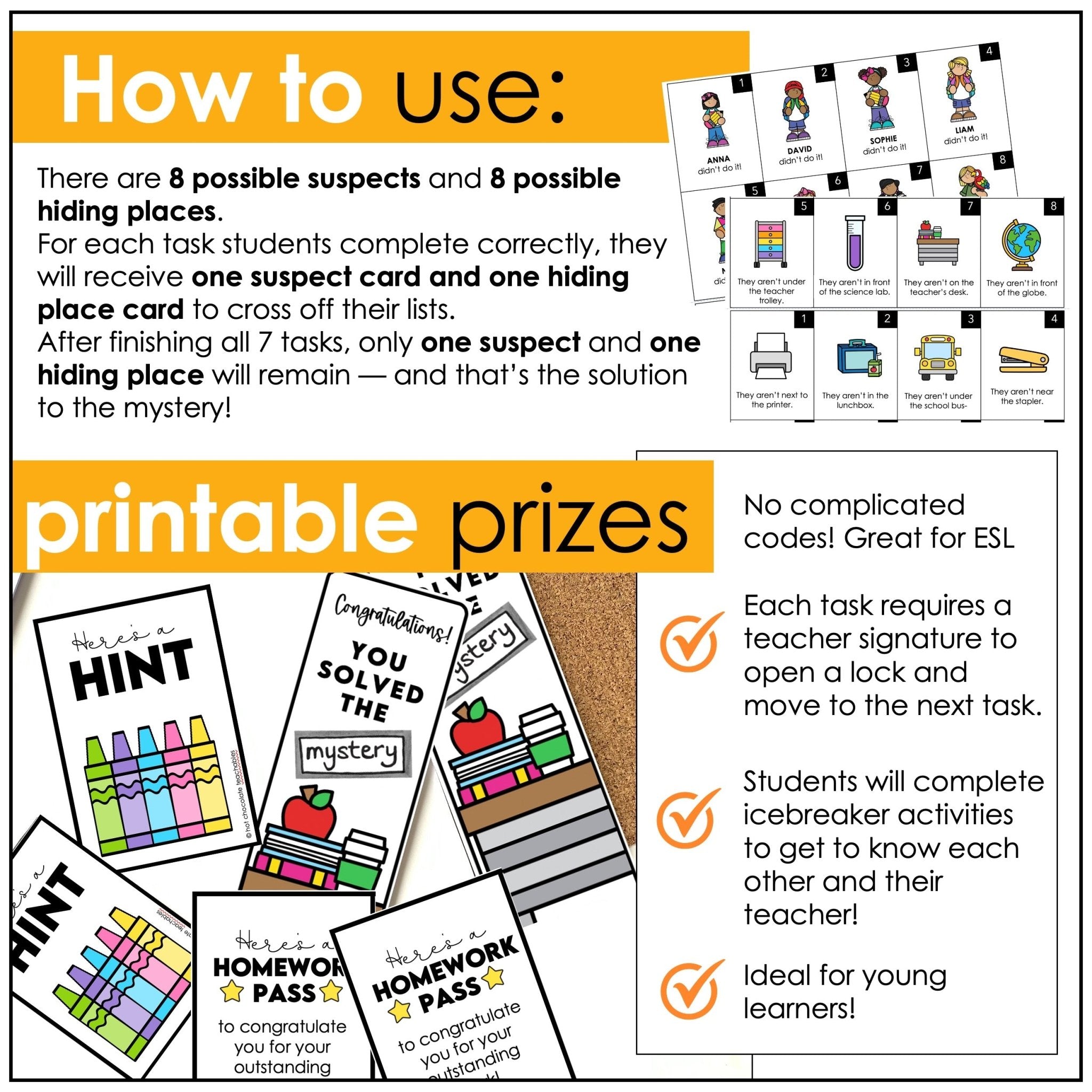 Icebreaker Escape Room – ESL/ELL Back to School Getting to Know You Activity - Hot Chocolate Teachables