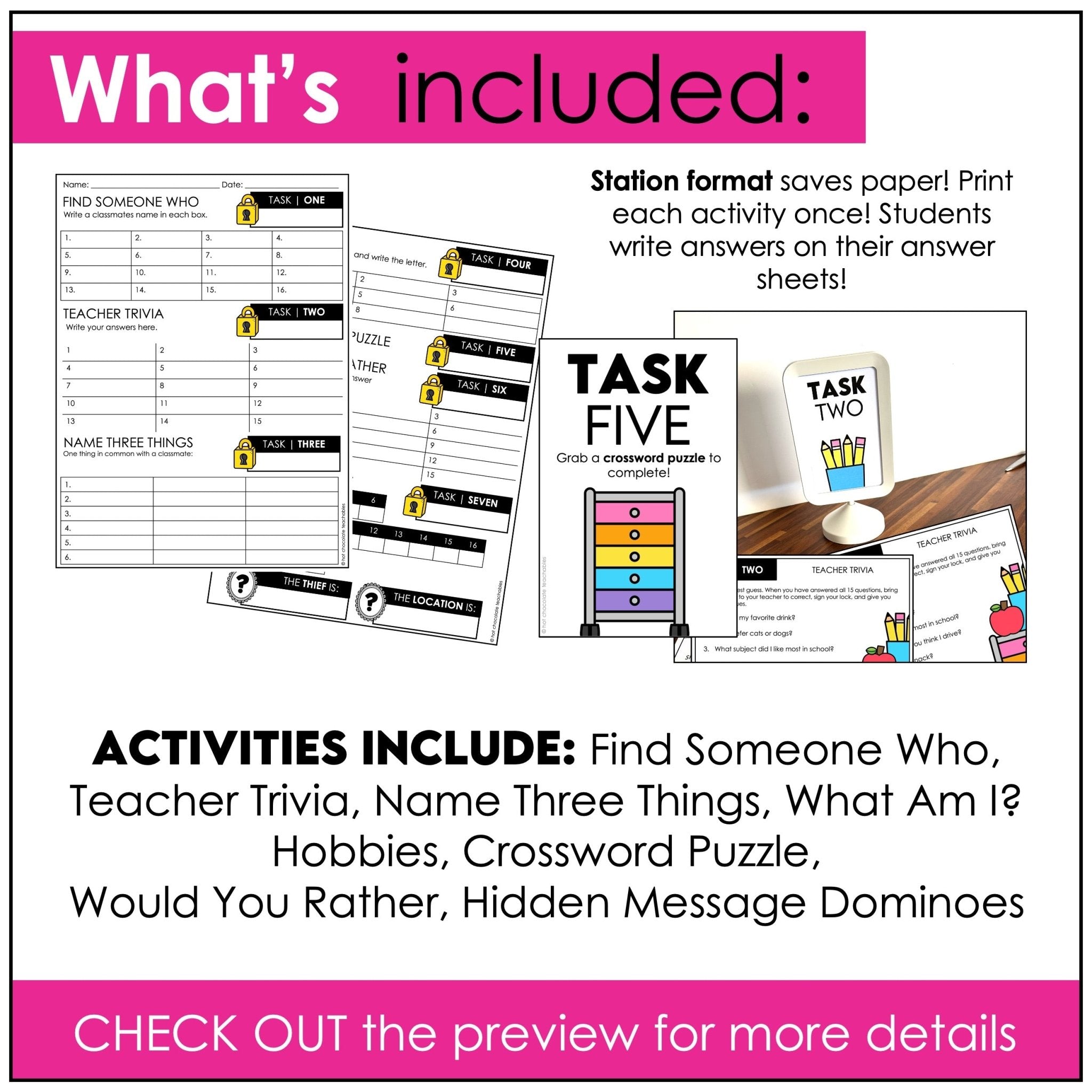 Icebreaker Escape Room – ESL/ELL Back to School Getting to Know You Activity - Hot Chocolate Teachables