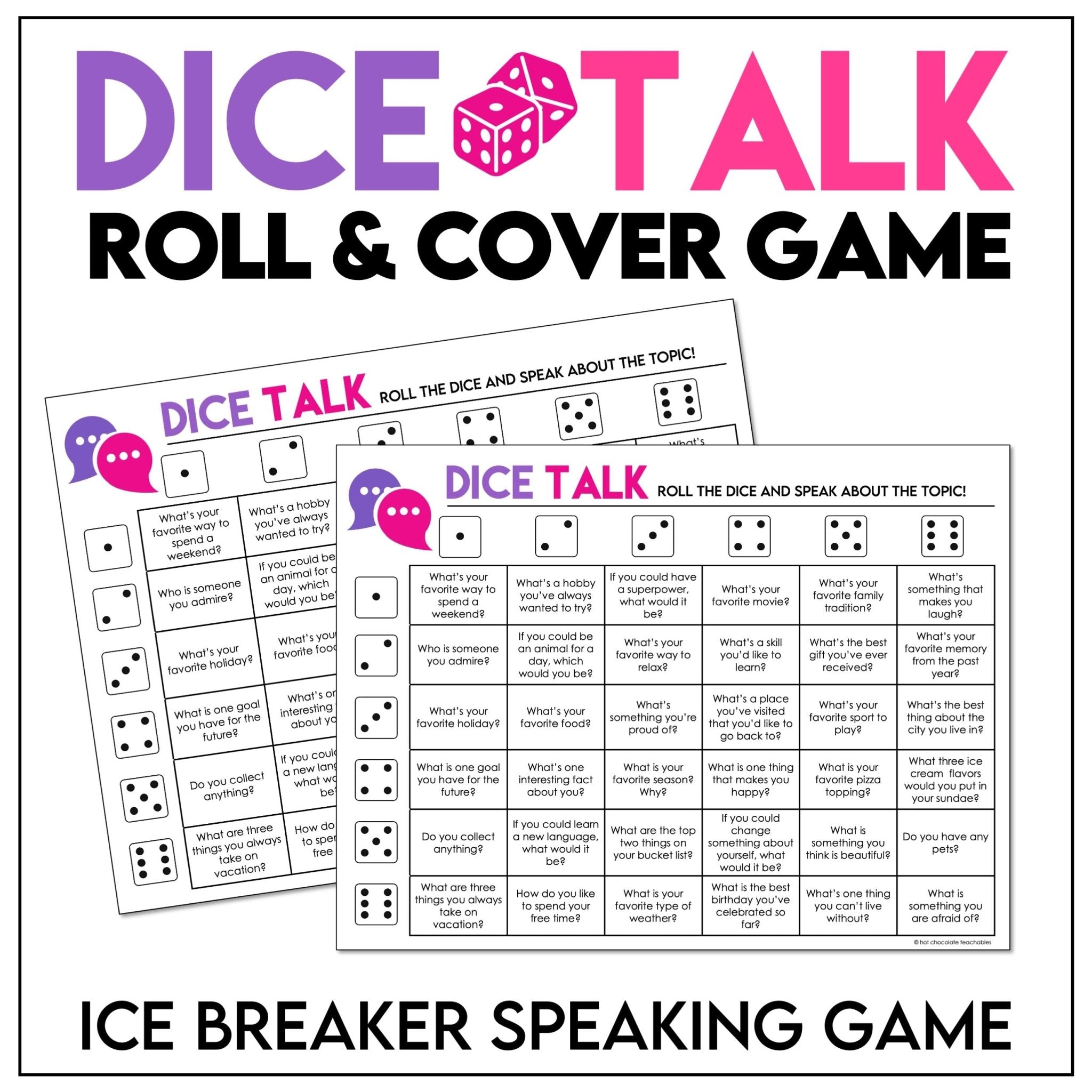 Icebreakers | Conversation Starter Game | Getting To Know You - Hot Chocolate Teachables