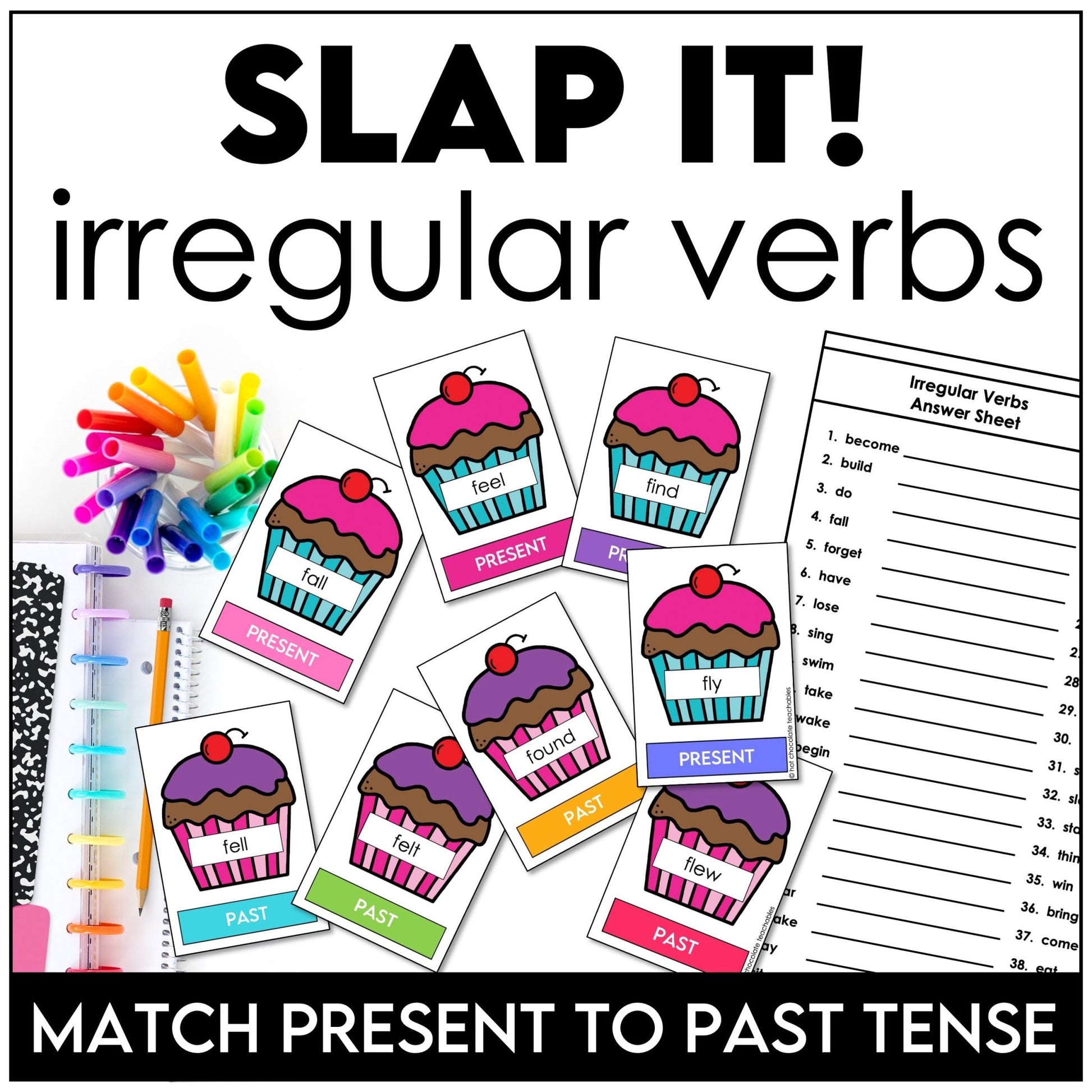Irregular Verb Game - Slap It - Hot Chocolate Teachables