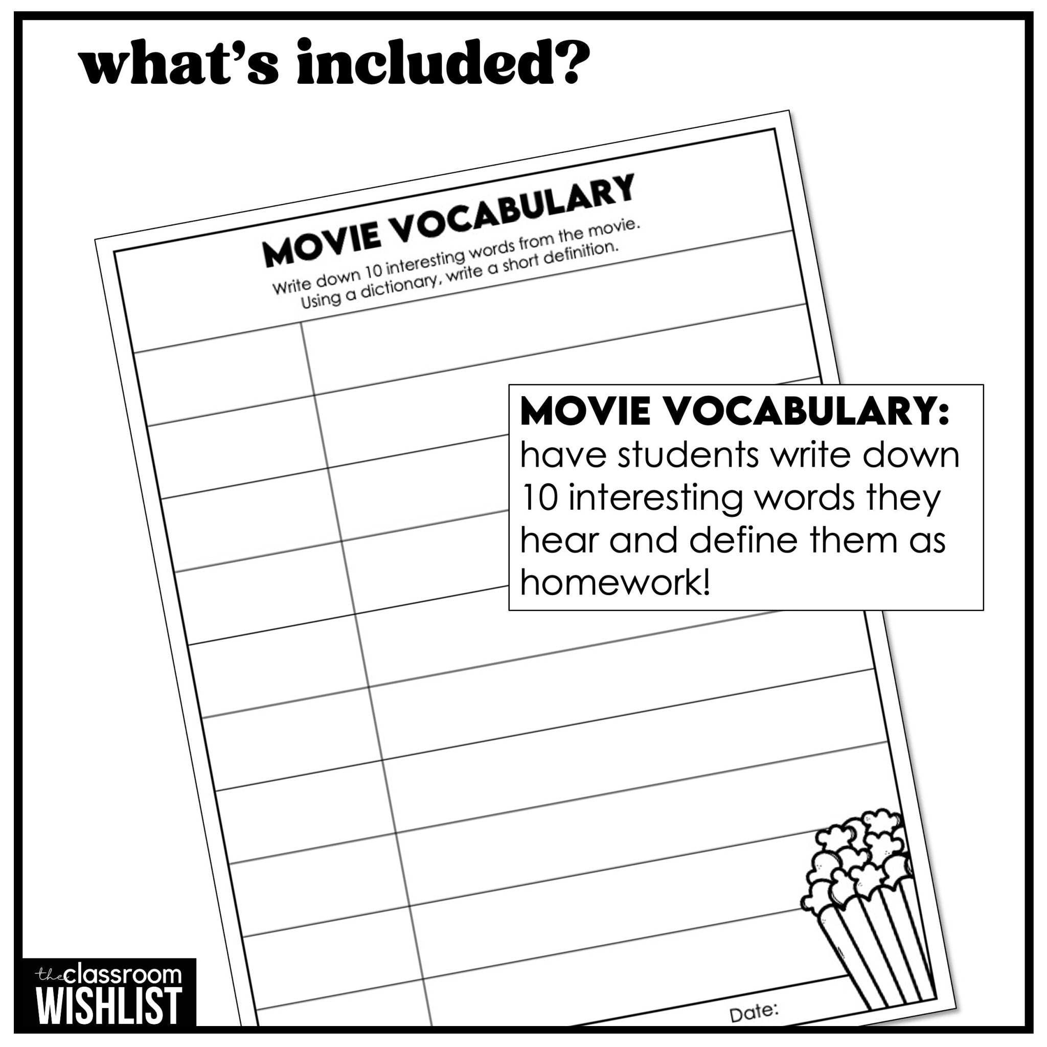 Movie Permission Slips, Editable Parent Explanation Letter, Movie Worksheets - Hot Chocolate Teachables