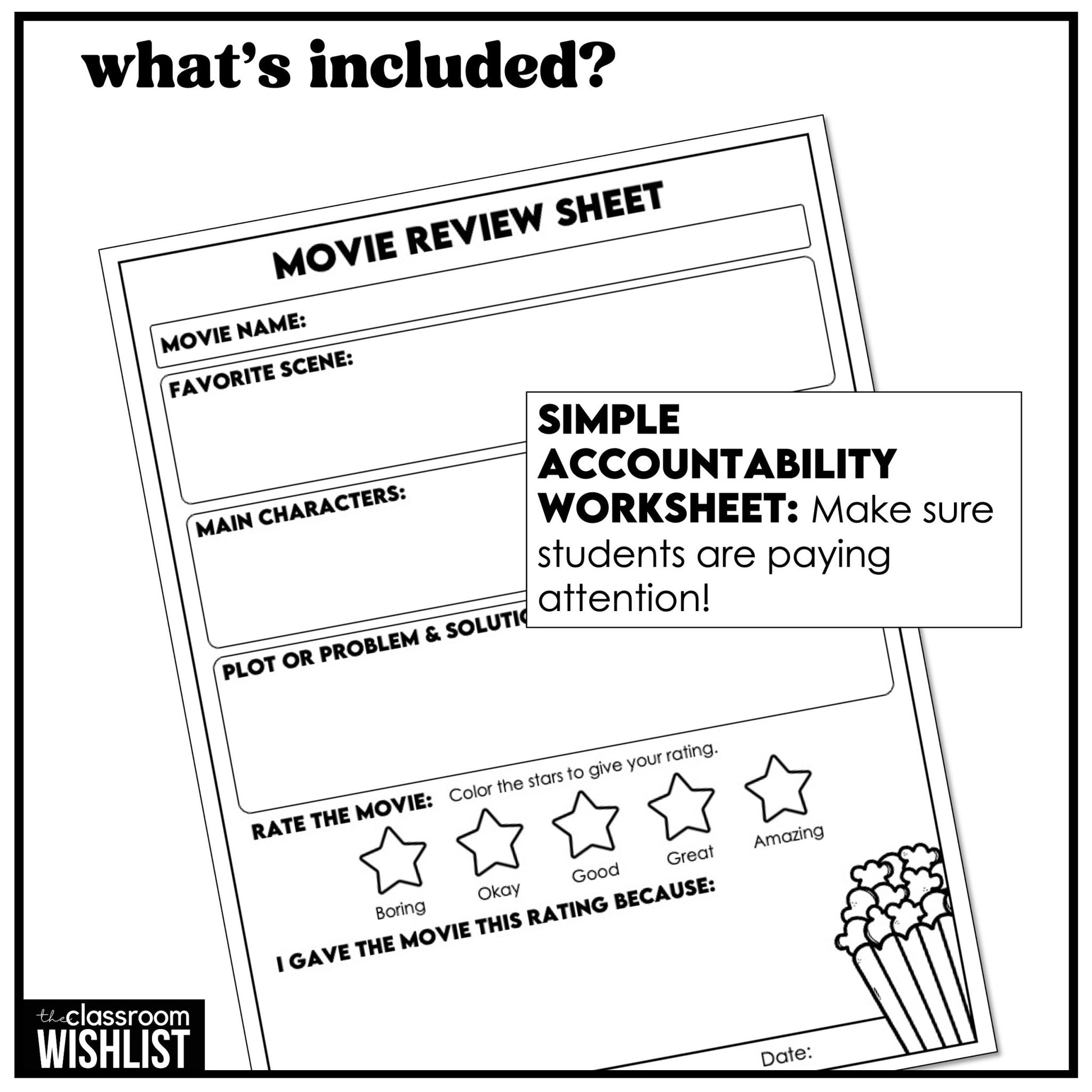 Movie Permission Slips, Editable Parent Explanation Letter, Movie Worksheets - Hot Chocolate Teachables
