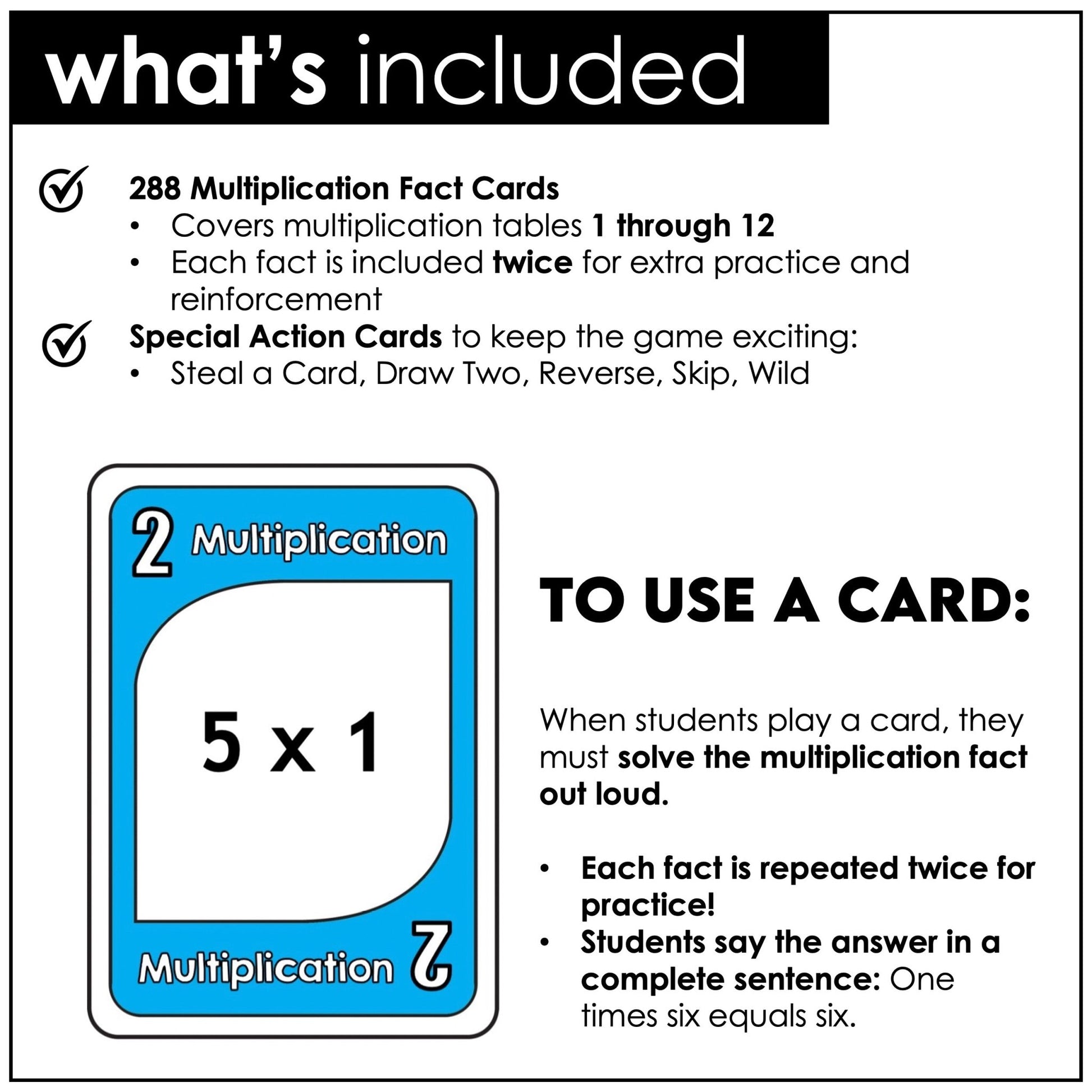Multiplication Card Game Bundle – Times Tables 1–12 Math Fact Fluency Practice - Hot Chocolate Teachables
