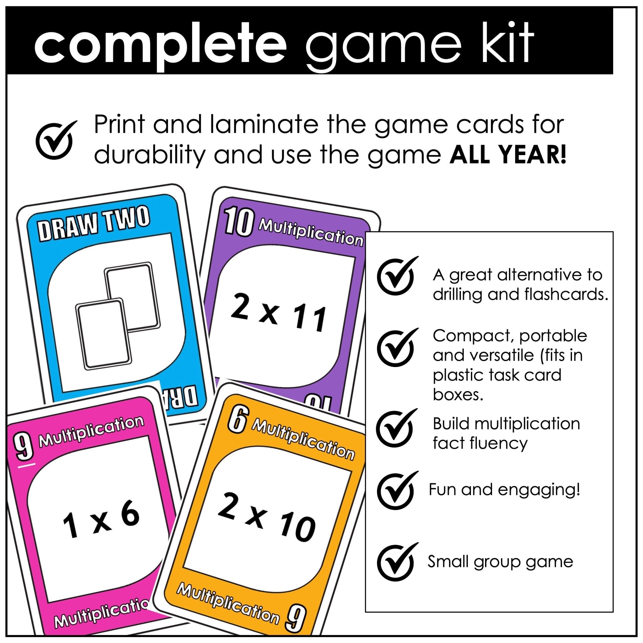 Multiplication Card Game | Times Tables 1 - 3 | Math Fact Fluency Practice - Hot Chocolate Teachables