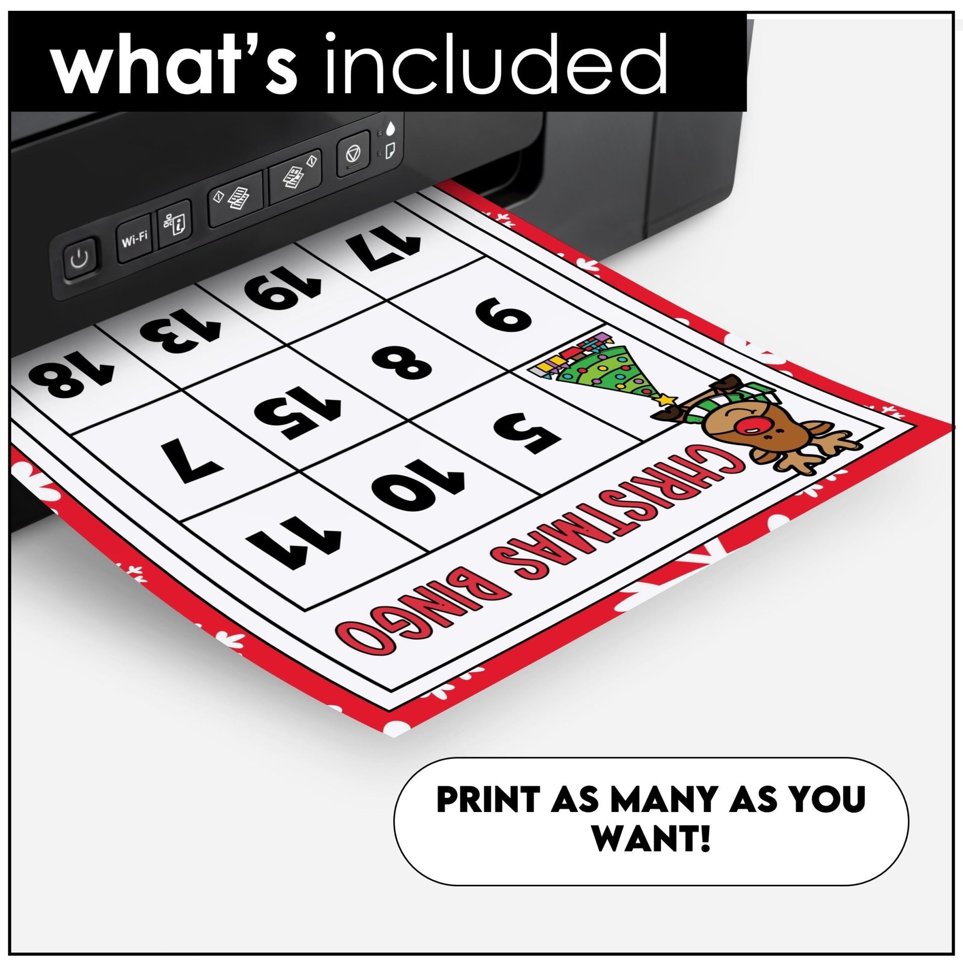 Numbers 1 - 20 Bingo Game - Christmas Theme - Hot Chocolate Teachables