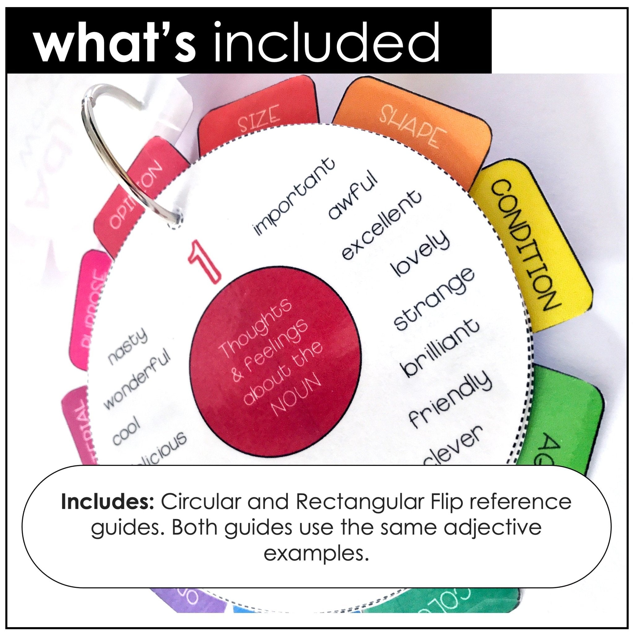 Order of Adjectives | Printable Classroom Reference Guide - Hot Chocolate Teachables