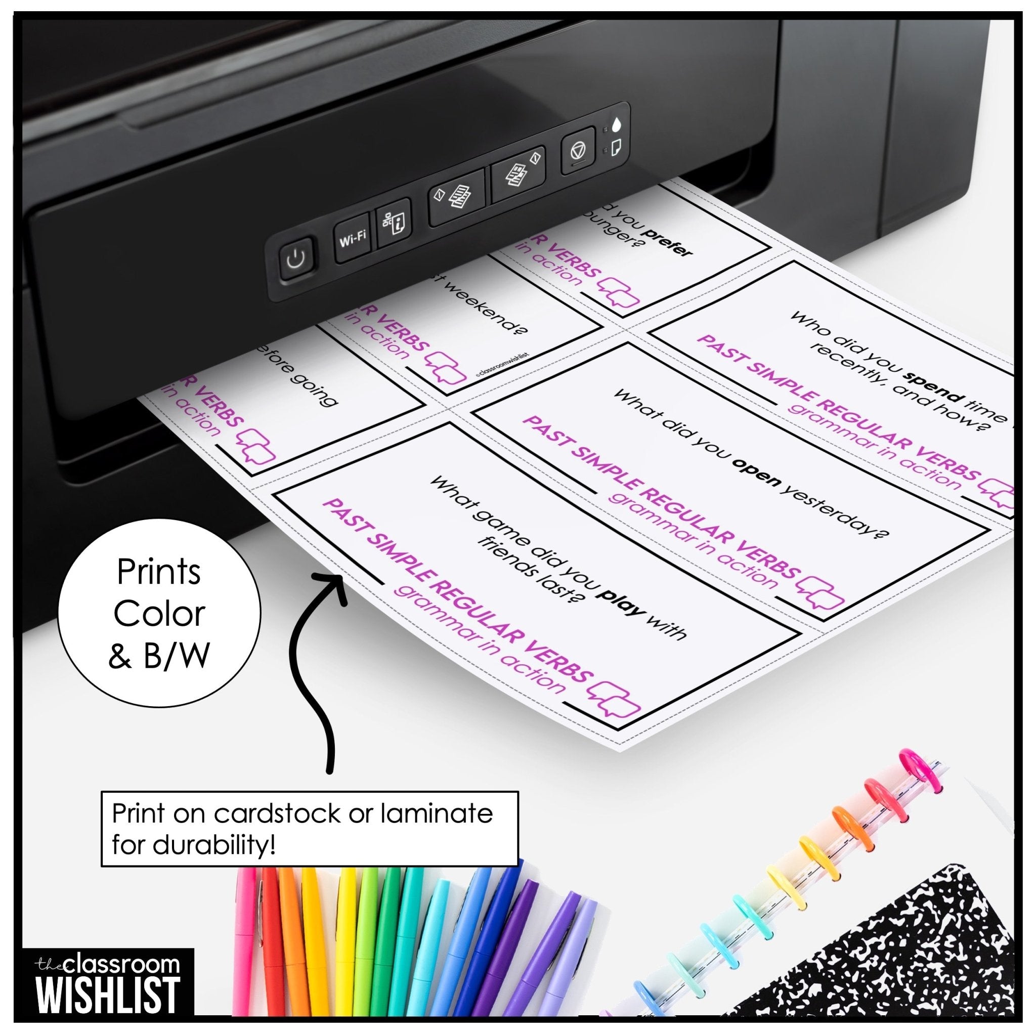 Past Simple Conversation Questions – Regular Verbs | ESL Speaking Activity - Hot Chocolate Teachables