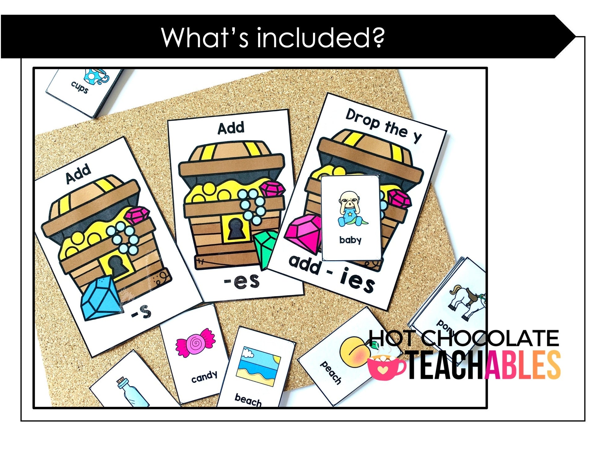 Plural Noun Sort | Sorting Activity for - s, - es, - ies suffix endings - Hot Chocolate Teachables