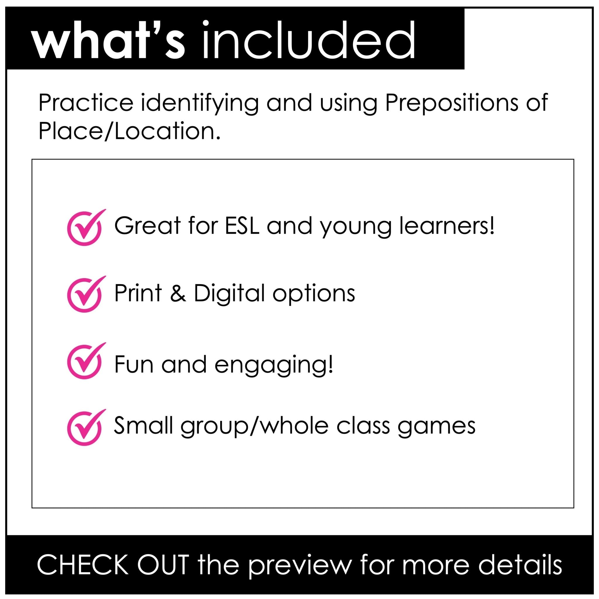Prepositions of Place : Activity & Games Bundle | Digital and Print Activities - Hot Chocolate Teachables
