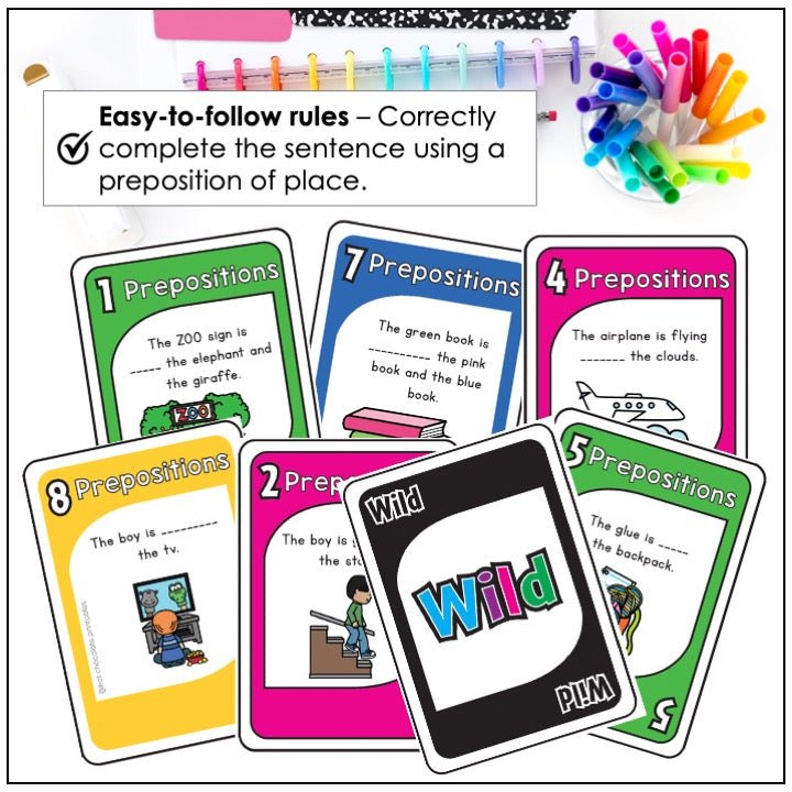 Prepositions of Place - Location Card Game - Hot Chocolate Teachables