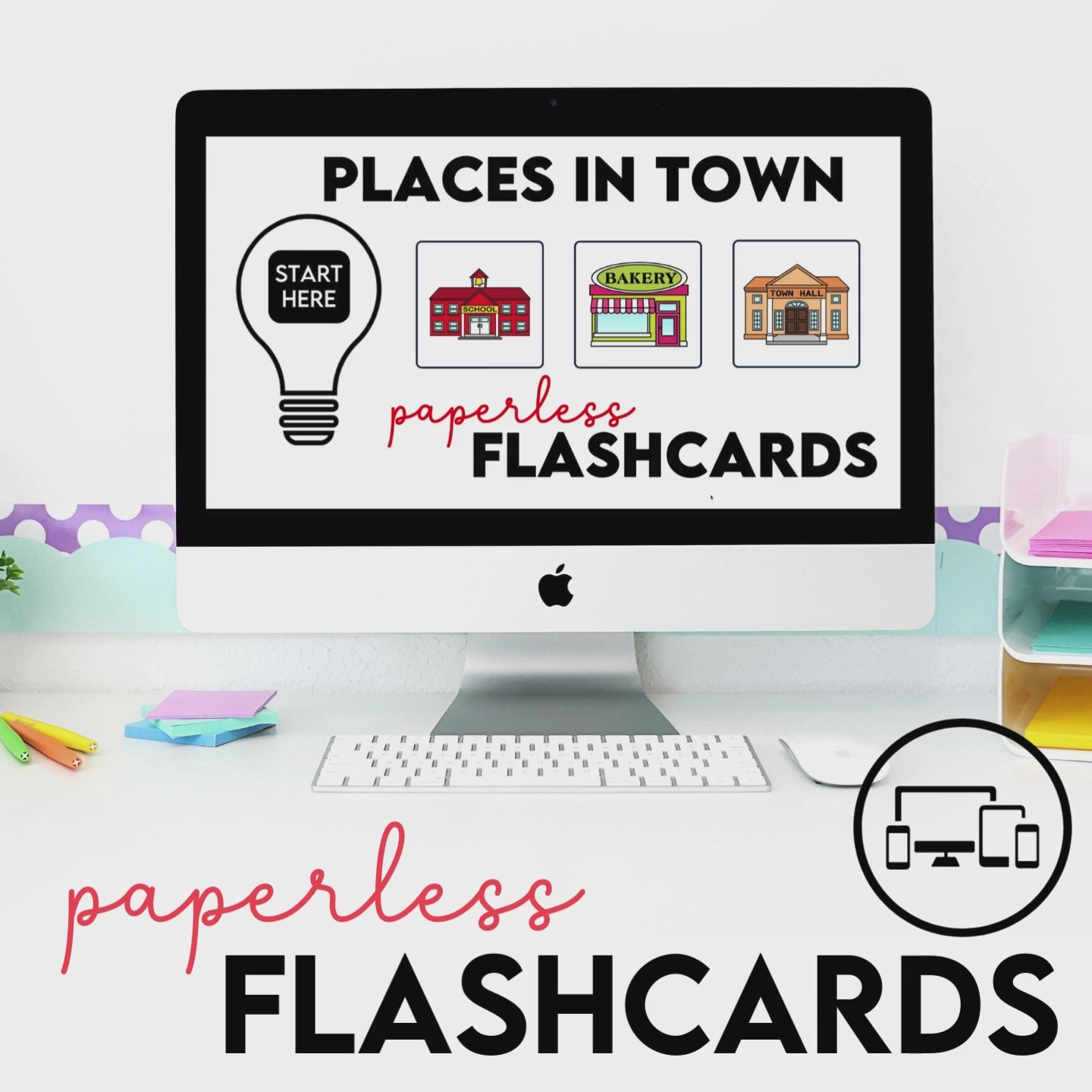 Load video: Places in a Town - Digital Flashcards &amp; Picture Dictionary for Google Slides™