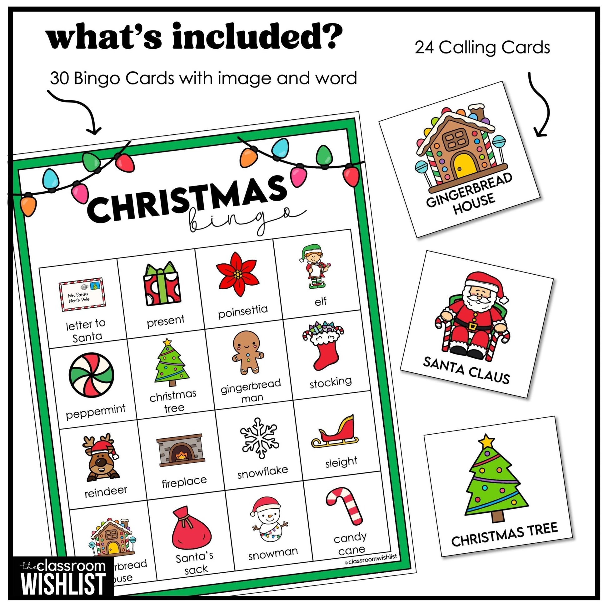 Printable Christmas Bingo – Holiday Vocabulary Game for Classroom Use - Hot Chocolate Teachables