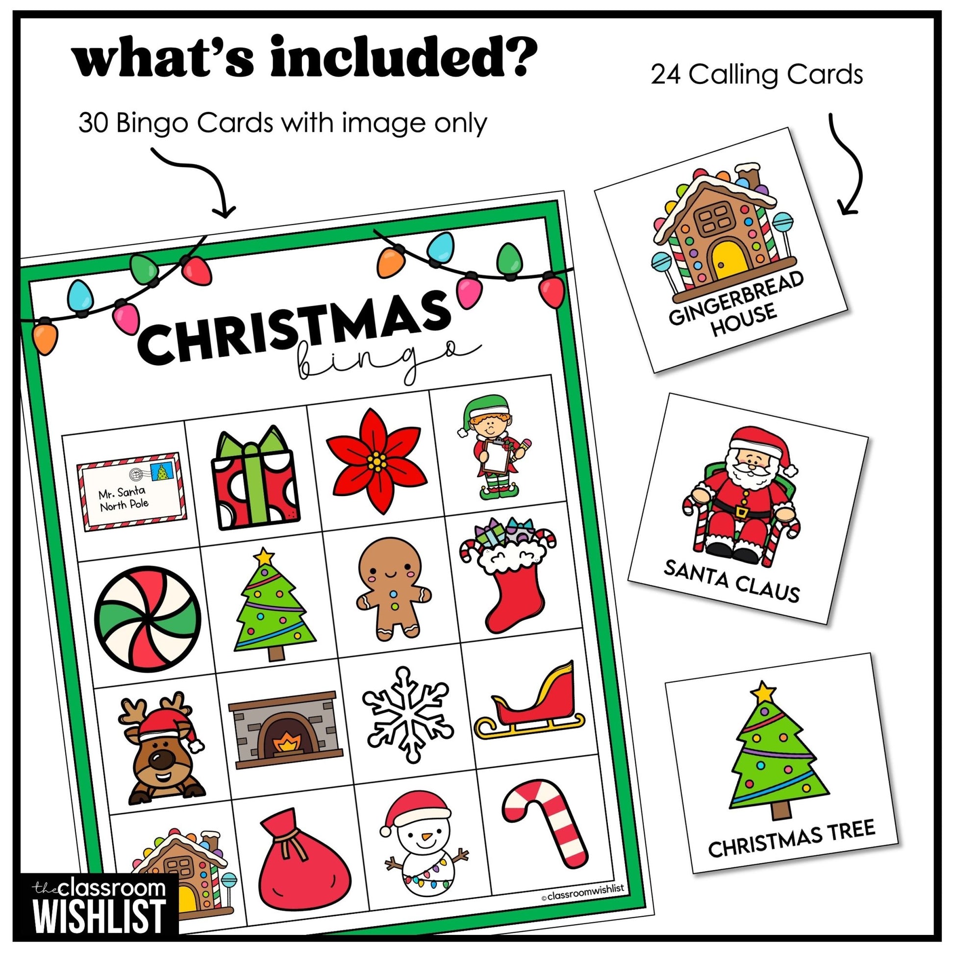 Printable Christmas Bingo – Holiday Vocabulary Game for Classroom Use - Hot Chocolate Teachables