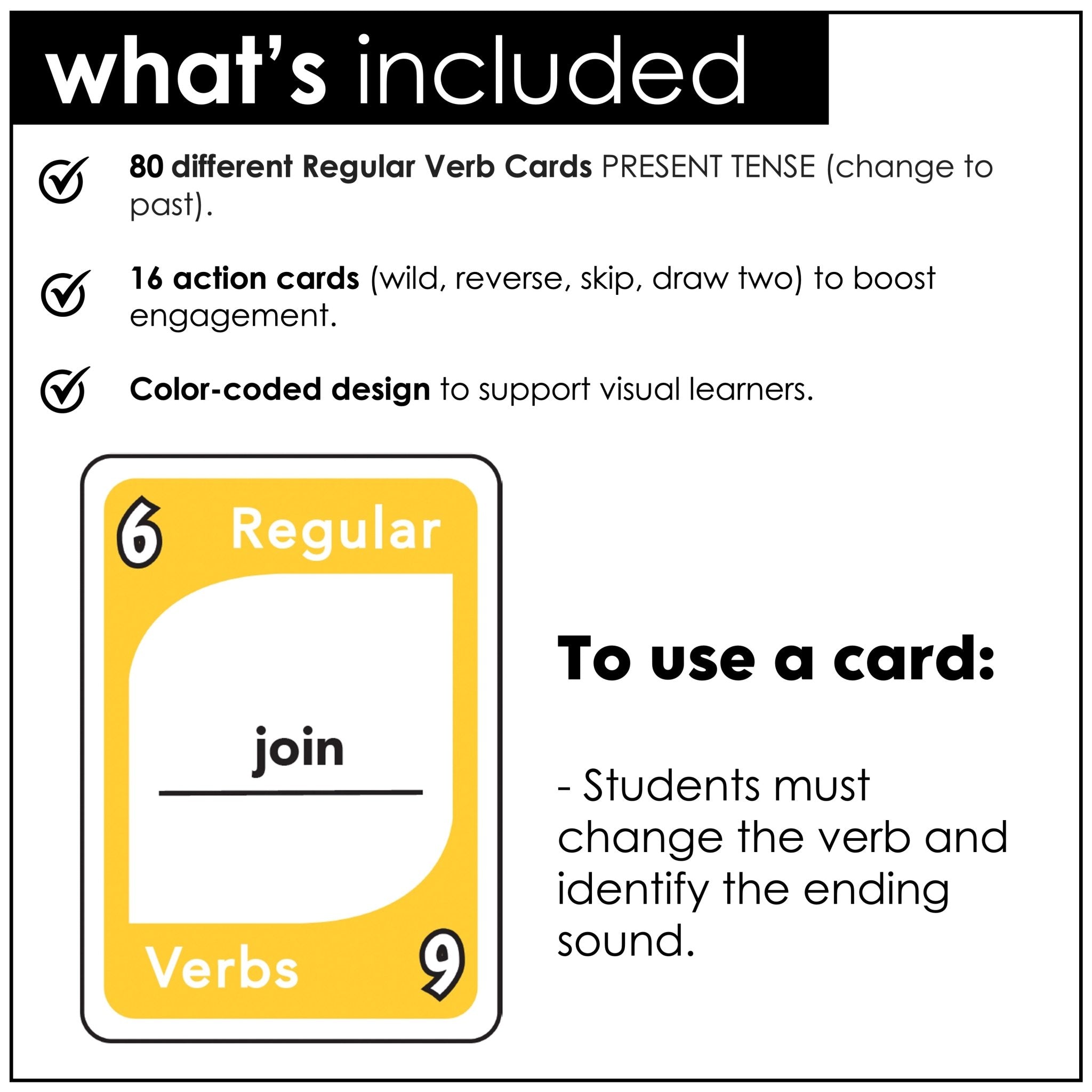Regular Past Tense Verb Card Game - Ending Pronunciations - t - d - id - Hot Chocolate Teachables