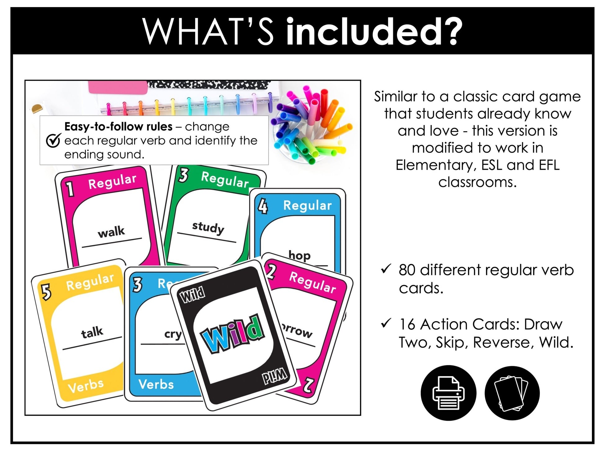 Regular Past Tense Verb Card Game - Ending Pronunciations - t - d - id - Hot Chocolate Teachables