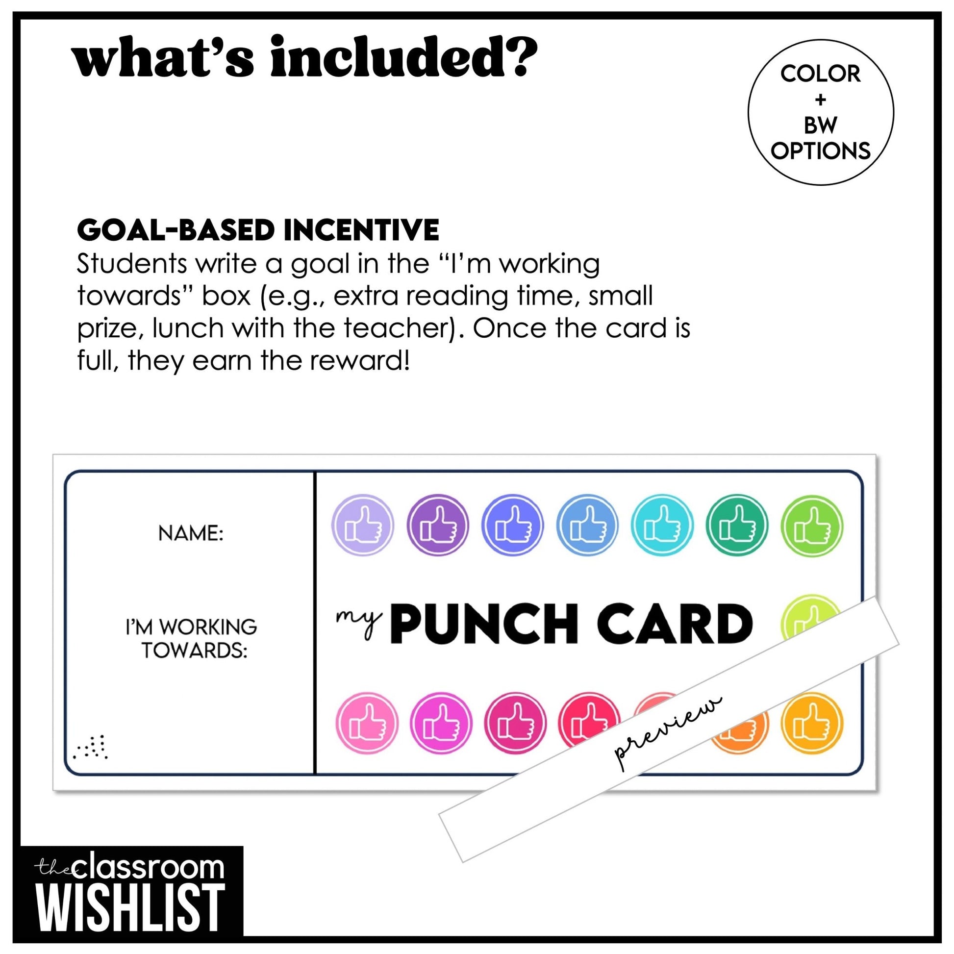 Reward & Incentive Punch Cards – Behavior, Goal Tracking & Motivation Tool - Hot Chocolate Teachables