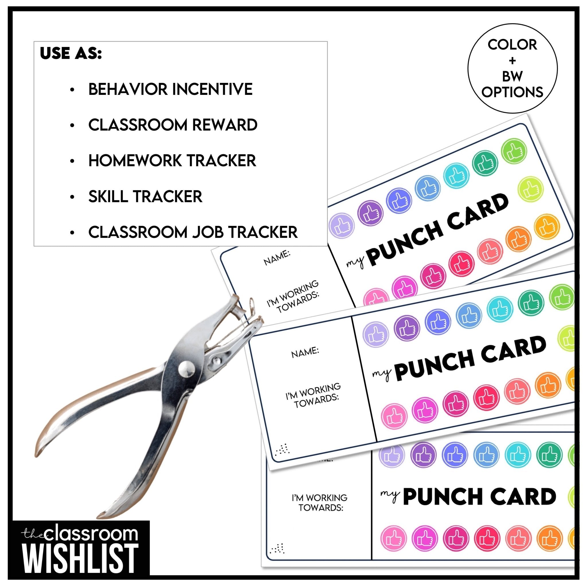 Reward & Incentive Punch Cards – Behavior, Goal Tracking & Motivation Tool - Hot Chocolate Teachables