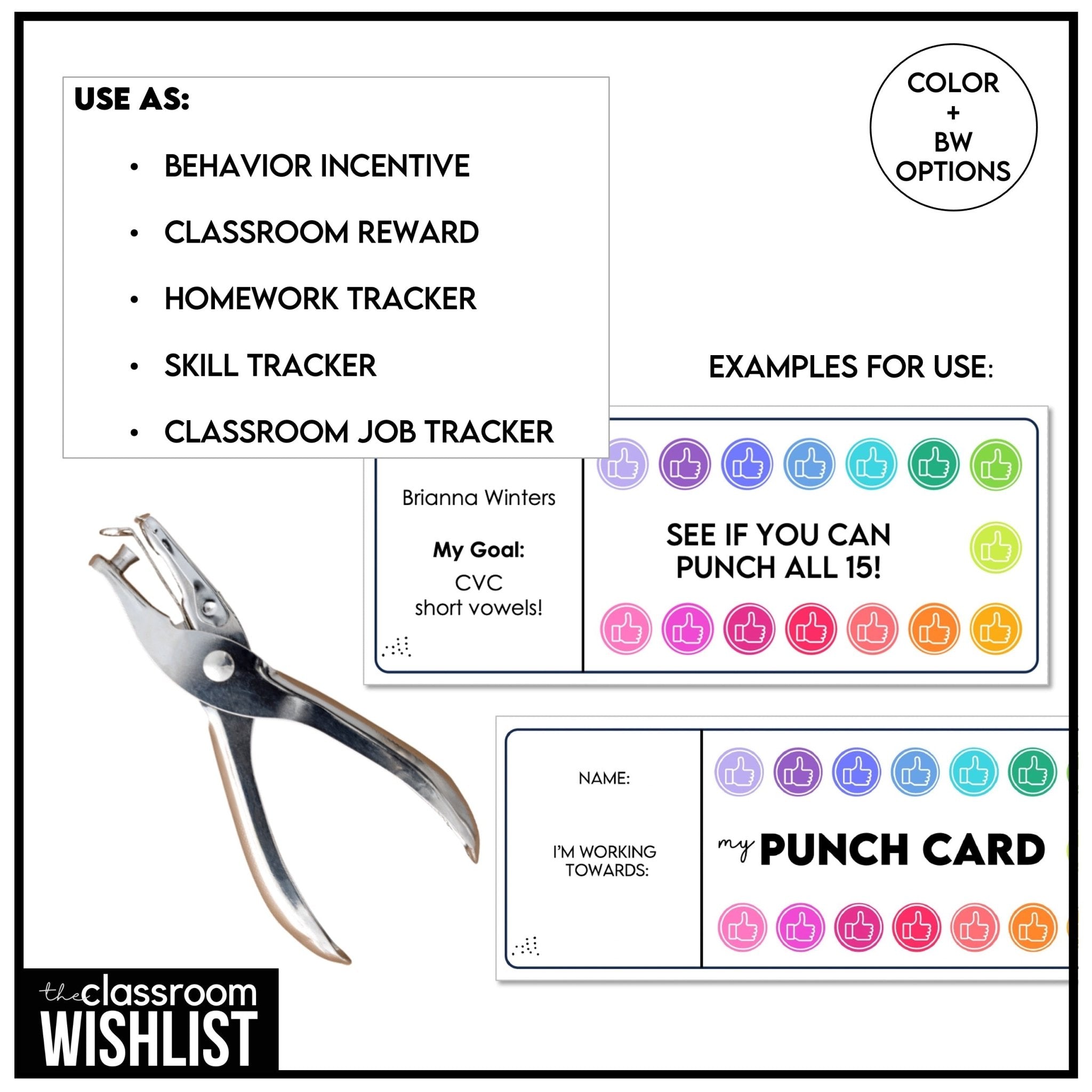 Reward & Incentive Punch Cards – Editable Template for Behavior & Goal Tracking - Award - Hot Chocolate Teachables
