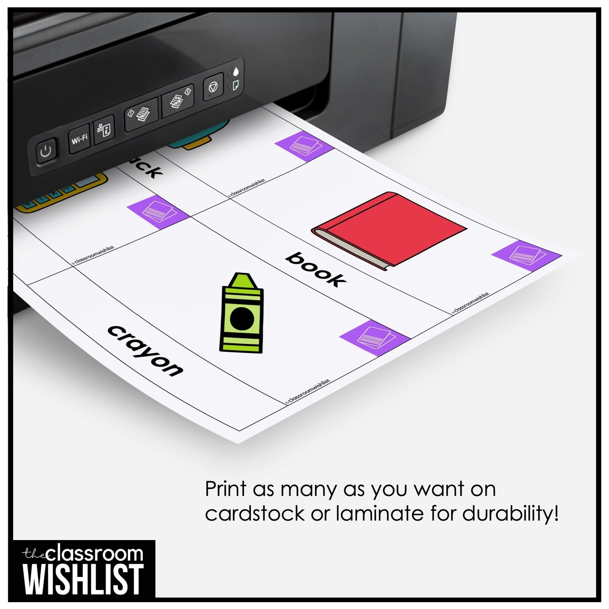 School & Classroom Vocabulary Flashcards + Picture Dictionary Print + Digital - Hot Chocolate Teachables