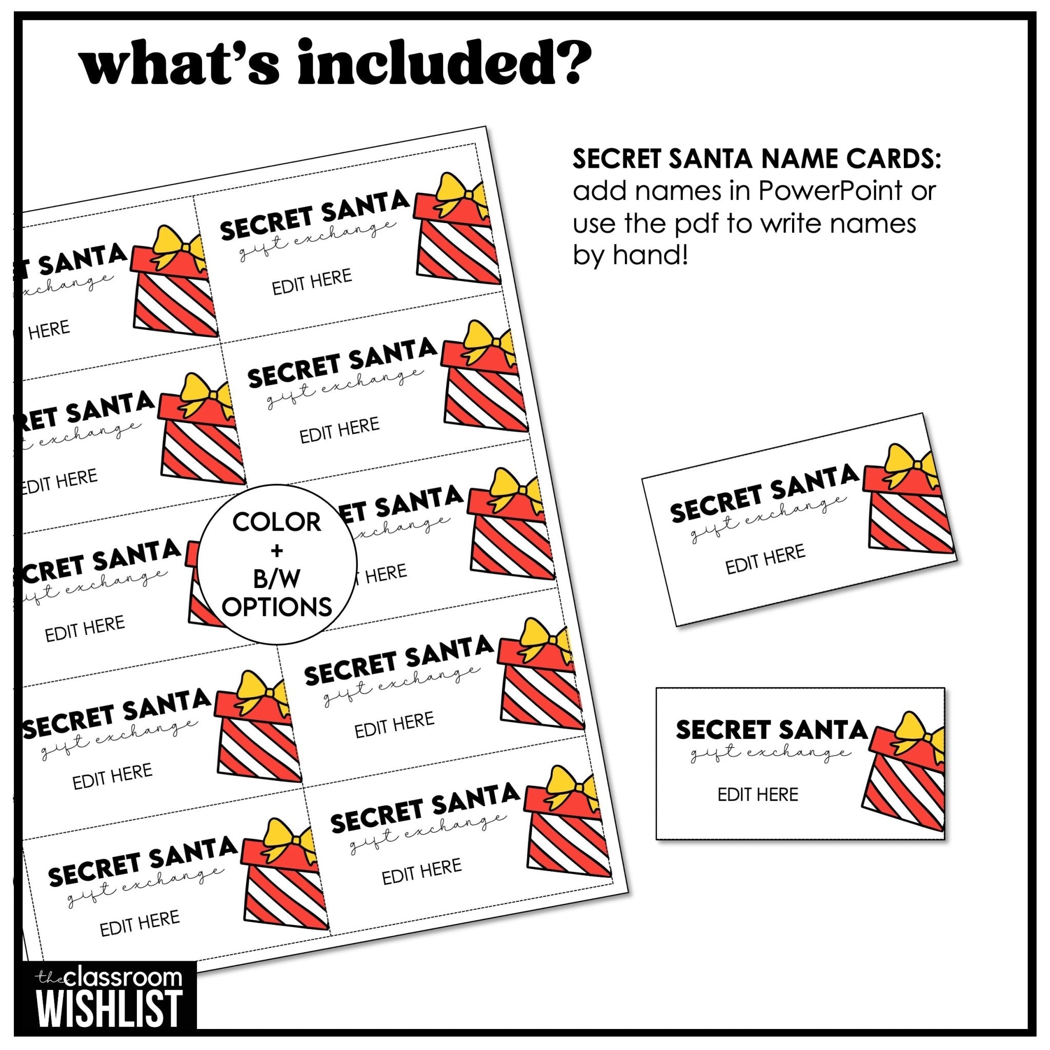 Secret Santa Gift Exchange Kit | Letter to Parents Template | Editable Text - Hot Chocolate Teachables