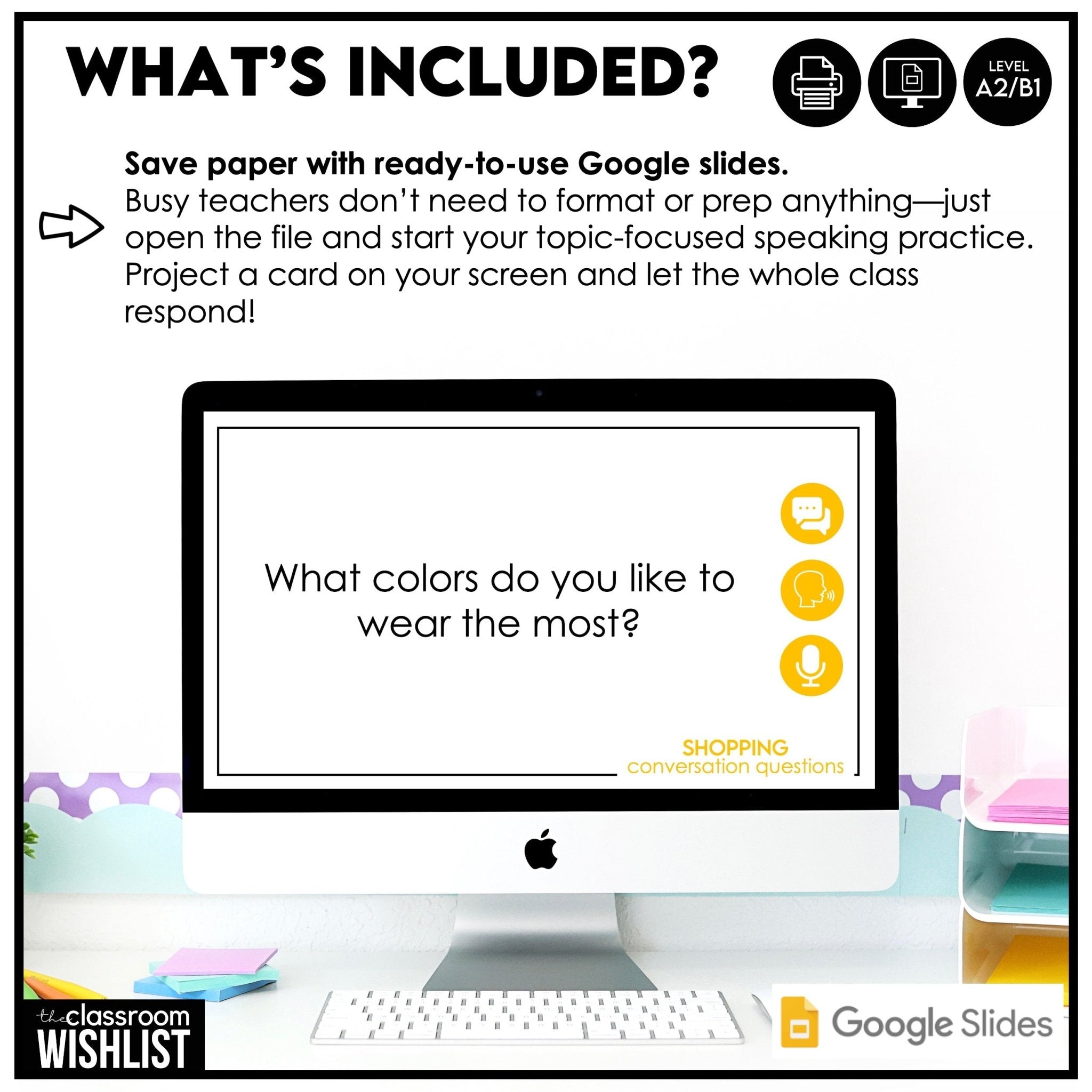 Shopping, Fashion & Trends Conversation Starter Question - Speaking Practice - Hot Chocolate Teachables