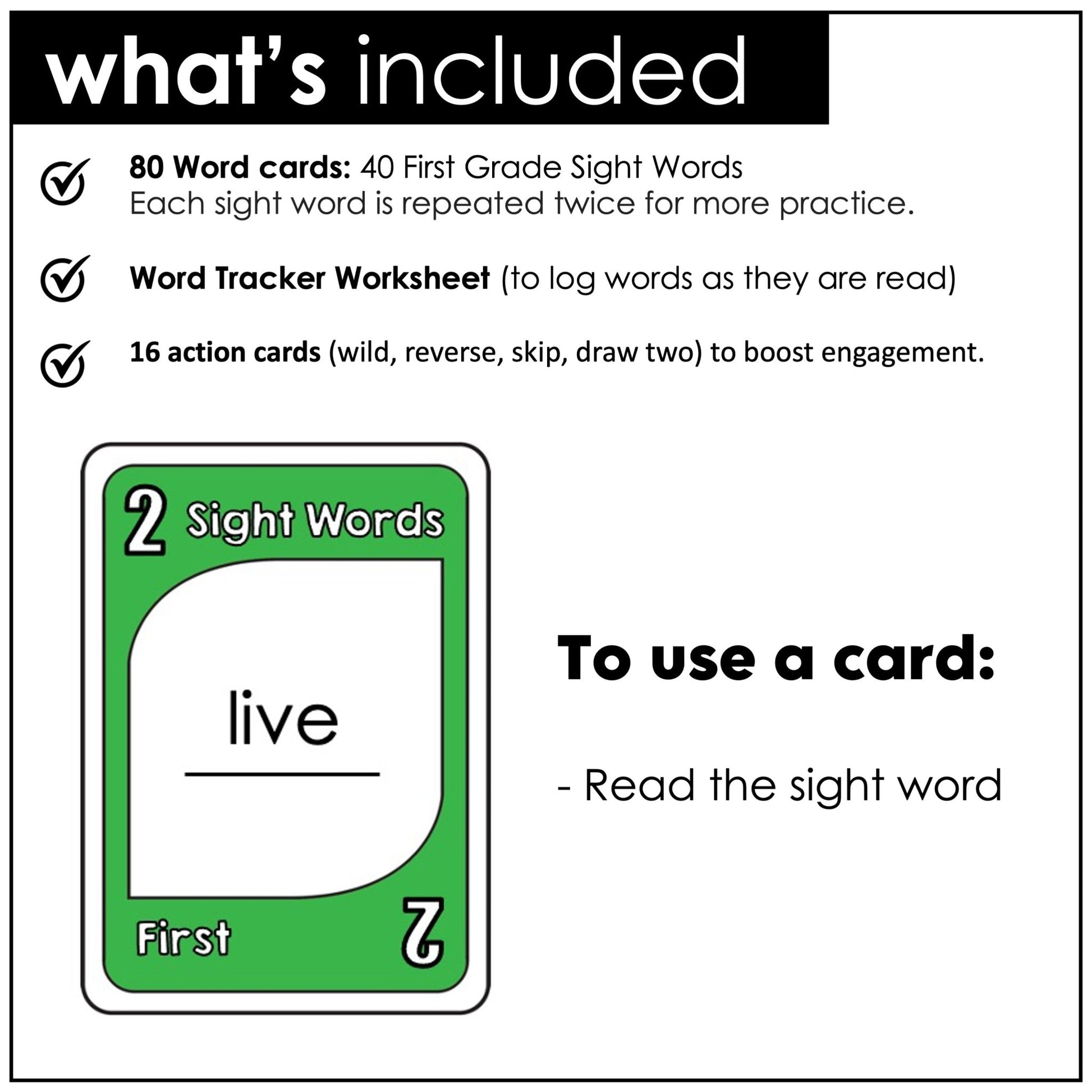 Sight Word Card Game | 1st Grade Dolch Aligned - Plays like UNO - Hot Chocolate Teachables