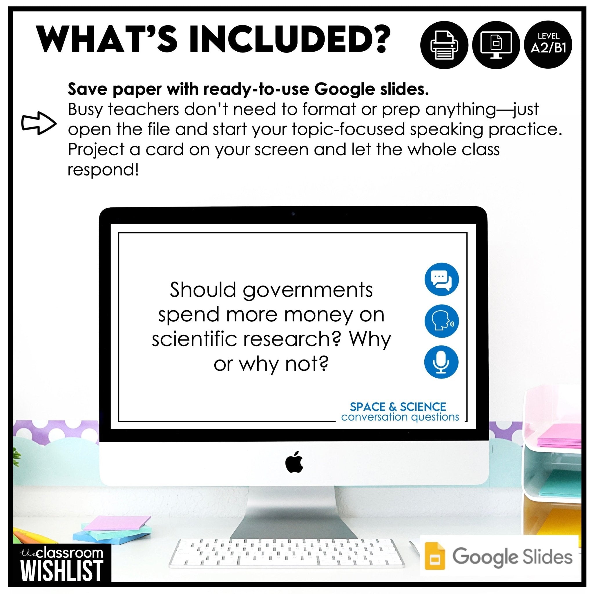 Space Exploration & Science Topic Conversation Questions for Speaking Practice - Hot Chocolate Teachables