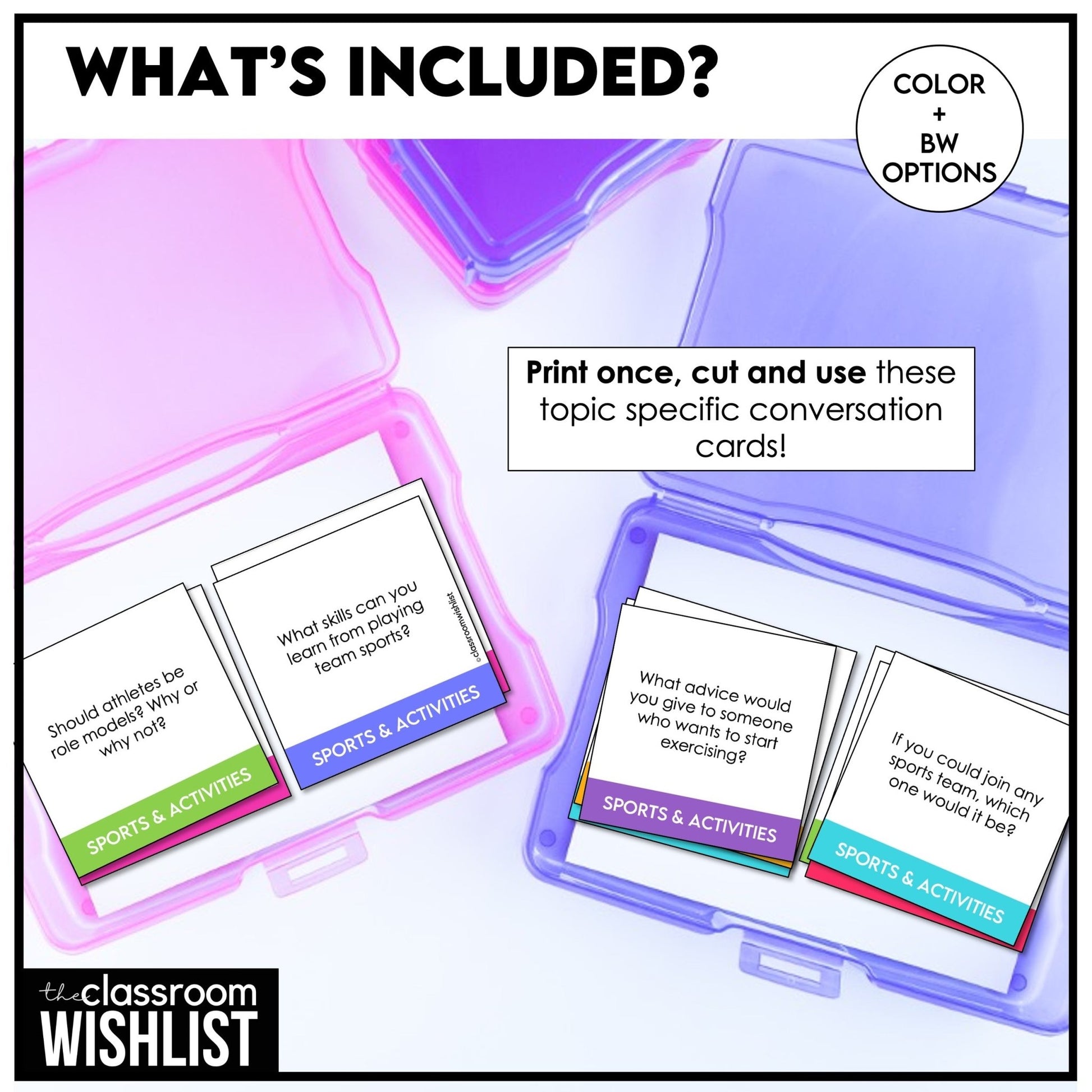 Sports & Physical Activities Conversation Starters | Question Cards | ESL, EFL - Hot Chocolate Teachables