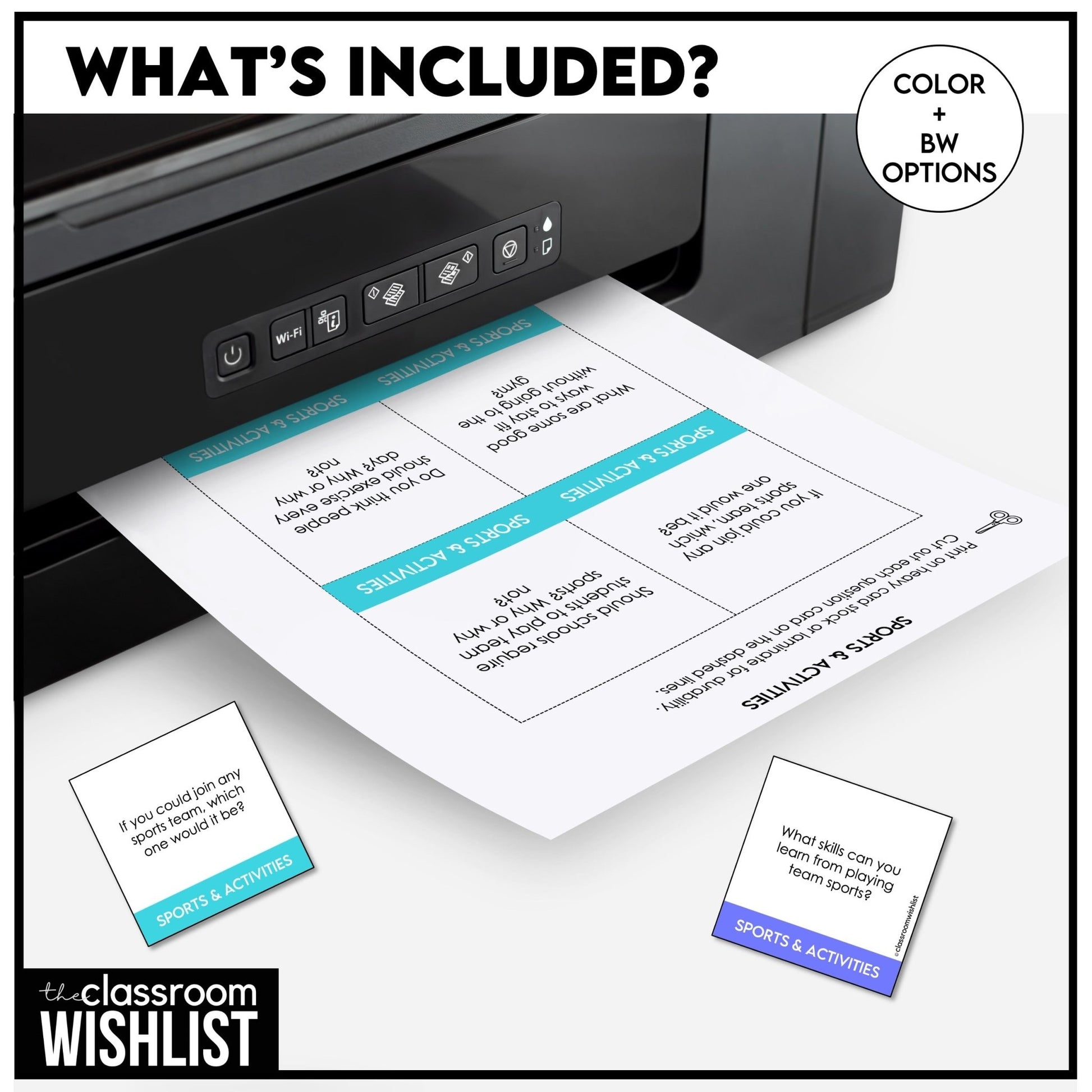 Sports & Physical Activities Conversation Starters | Question Cards | ESL, EFL - Hot Chocolate Teachables