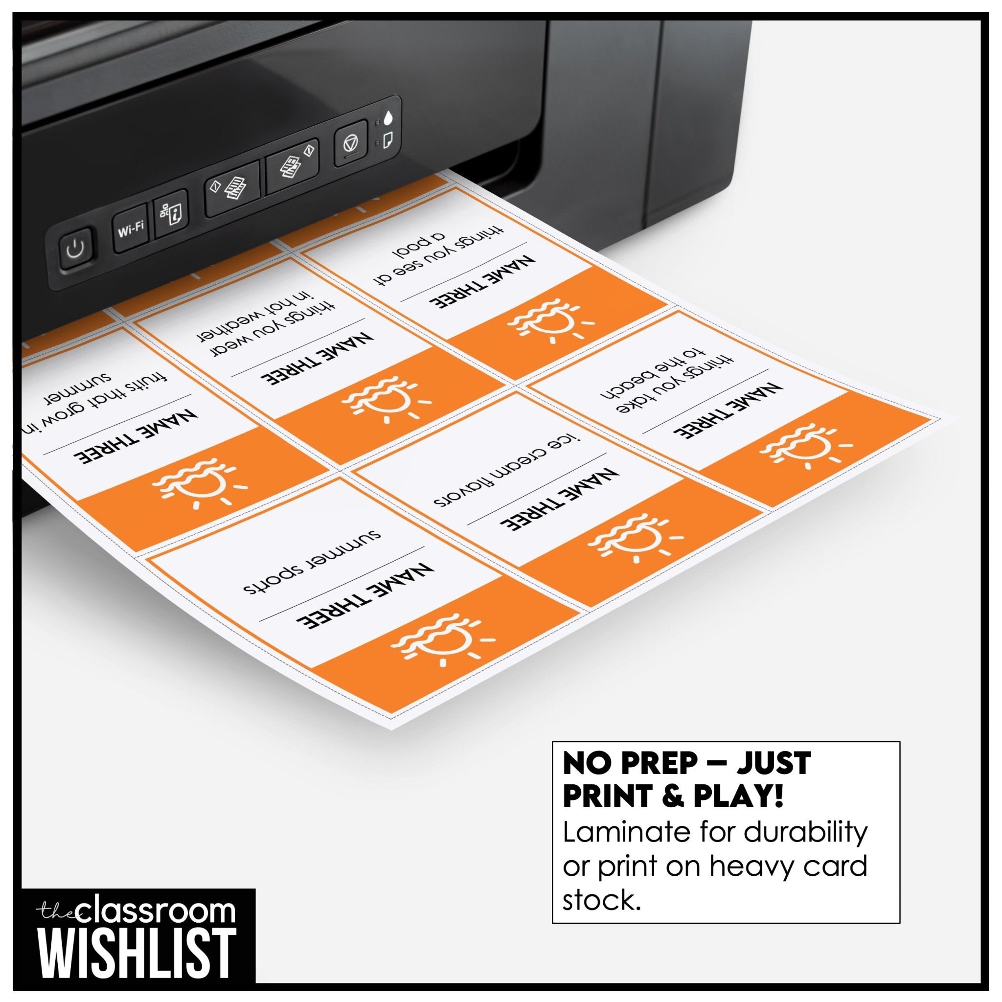 Summer Vocabulary Card Game for ESL | Name 3 Things Think Fast Speaking Activity - Hot Chocolate Teachables